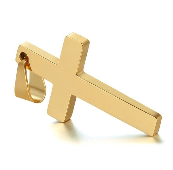 60Cm Cuban Chain With Cross, Mirror Polished, Men’s And Women’s Jewelry