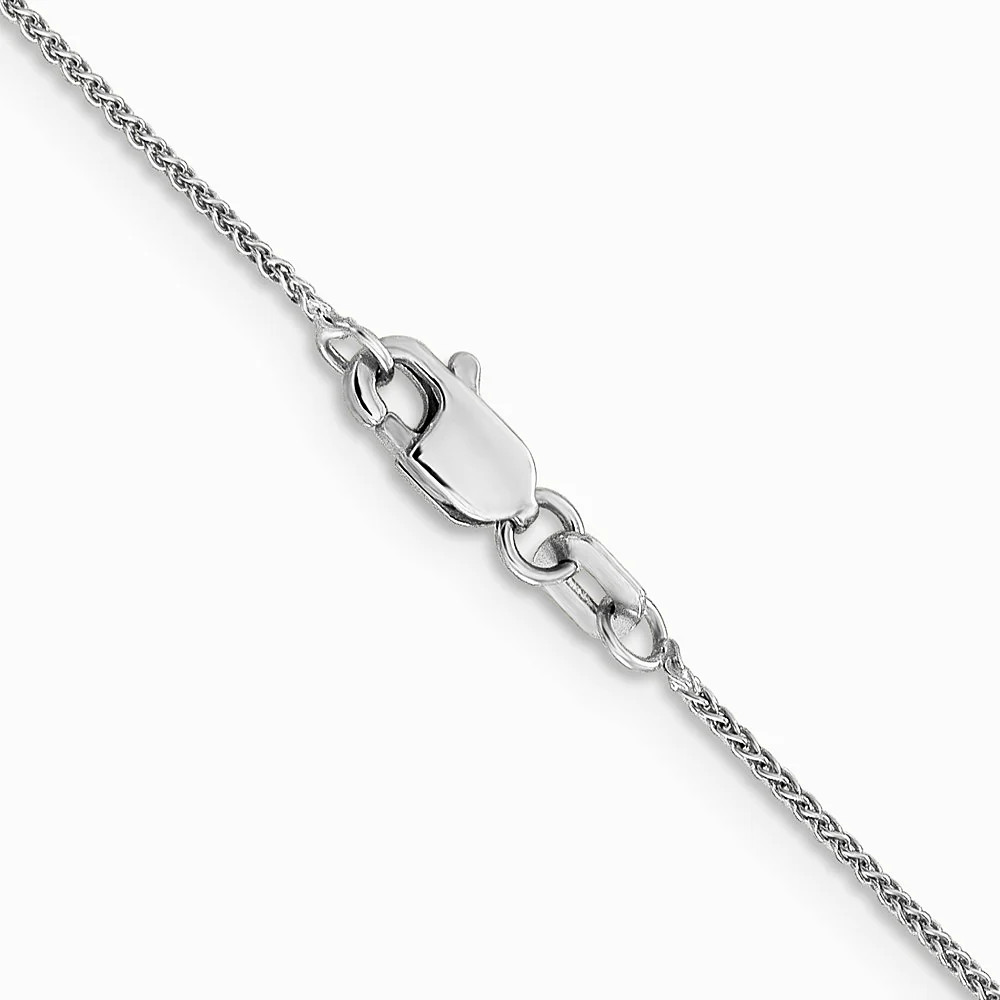 10K White Gold .85mm Spiga Chain Necklace 16″-24″