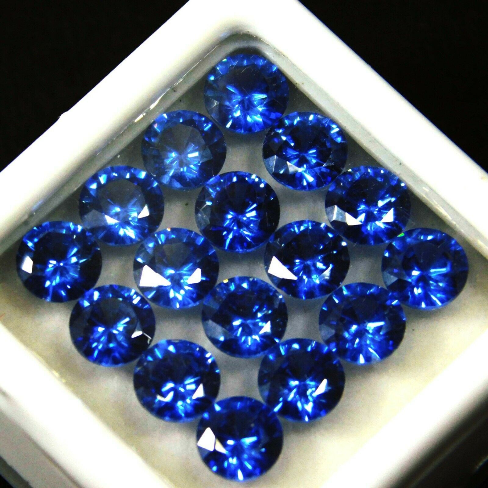 50 PCS Natural Blue Sapphire 5x5mm Round Cut CERTIFIED Loose Gemstone Lot