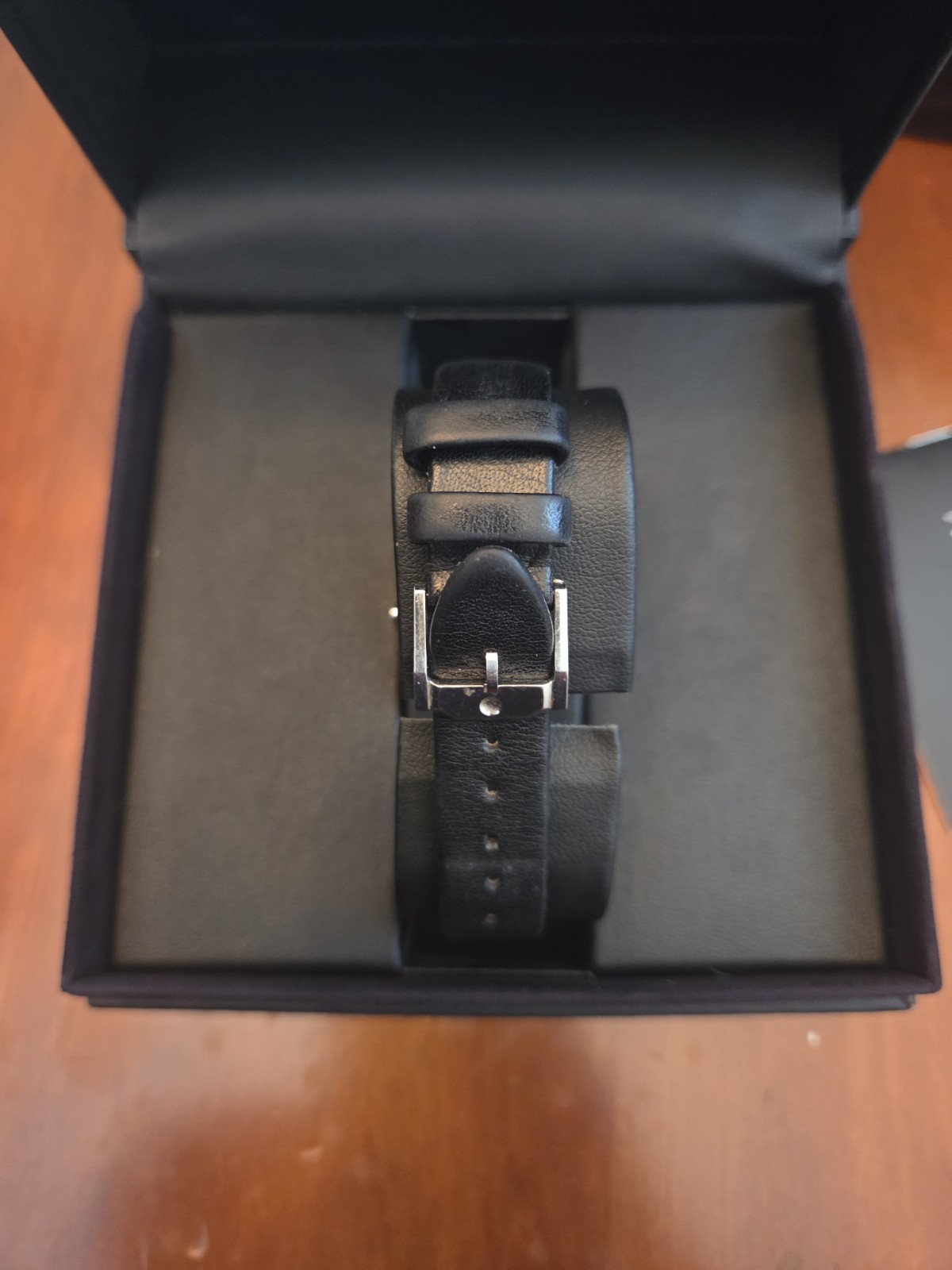Movado Museum Swiss Made Quartz Black Dial Leather Strap Watch w/ Box Manual