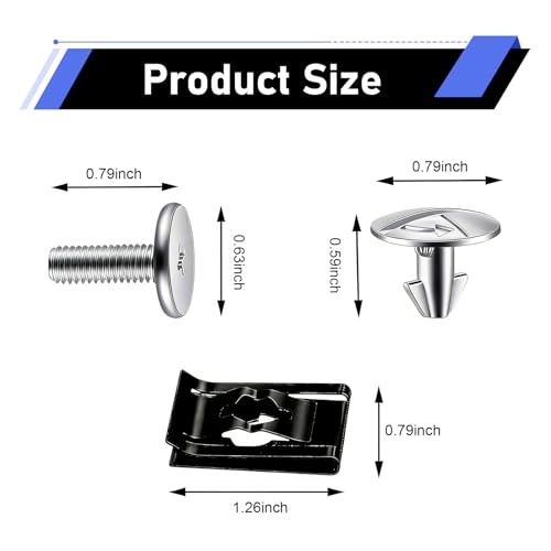 14PCS Lower Engine Cover Pin Screws, Metal Rust-proof Splash Shield Fastener