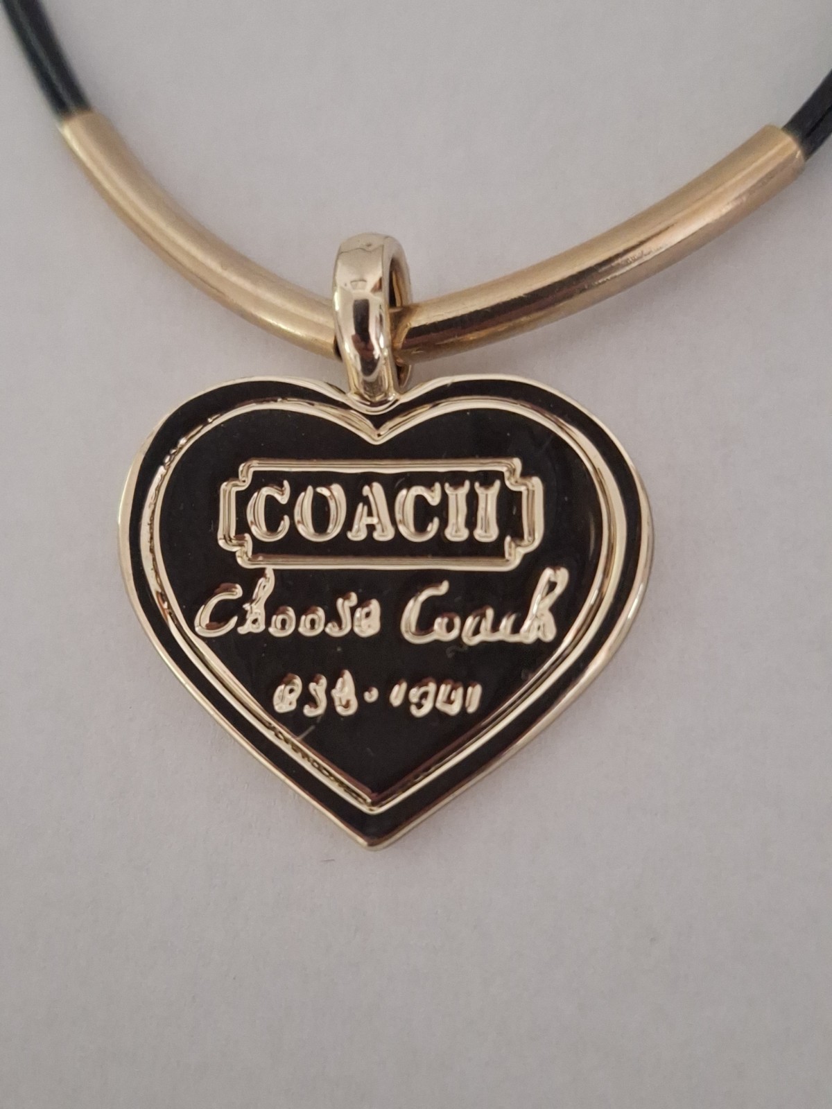 Coach Gold Heart Pendant Necklace Classic Elegance Charm -Choose Coach- Asis Pic
