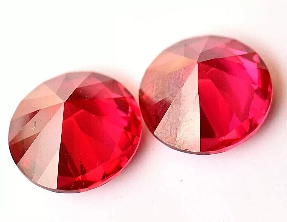 Pair Natural Red Ruby Round 11.00 mm Certified Treated Loose Gemstone