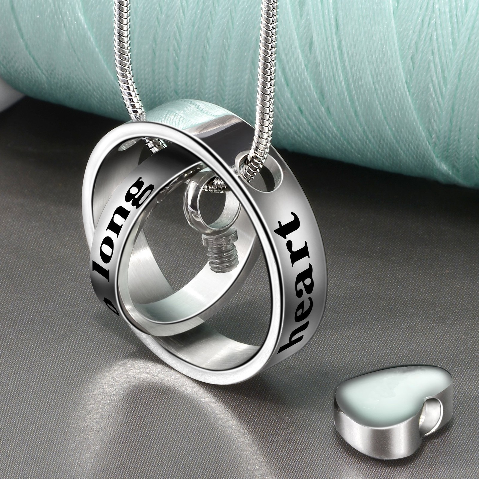 Cremation Jewelry No Longer By My Side, Forever In My Heart Carved Locket Cre…
