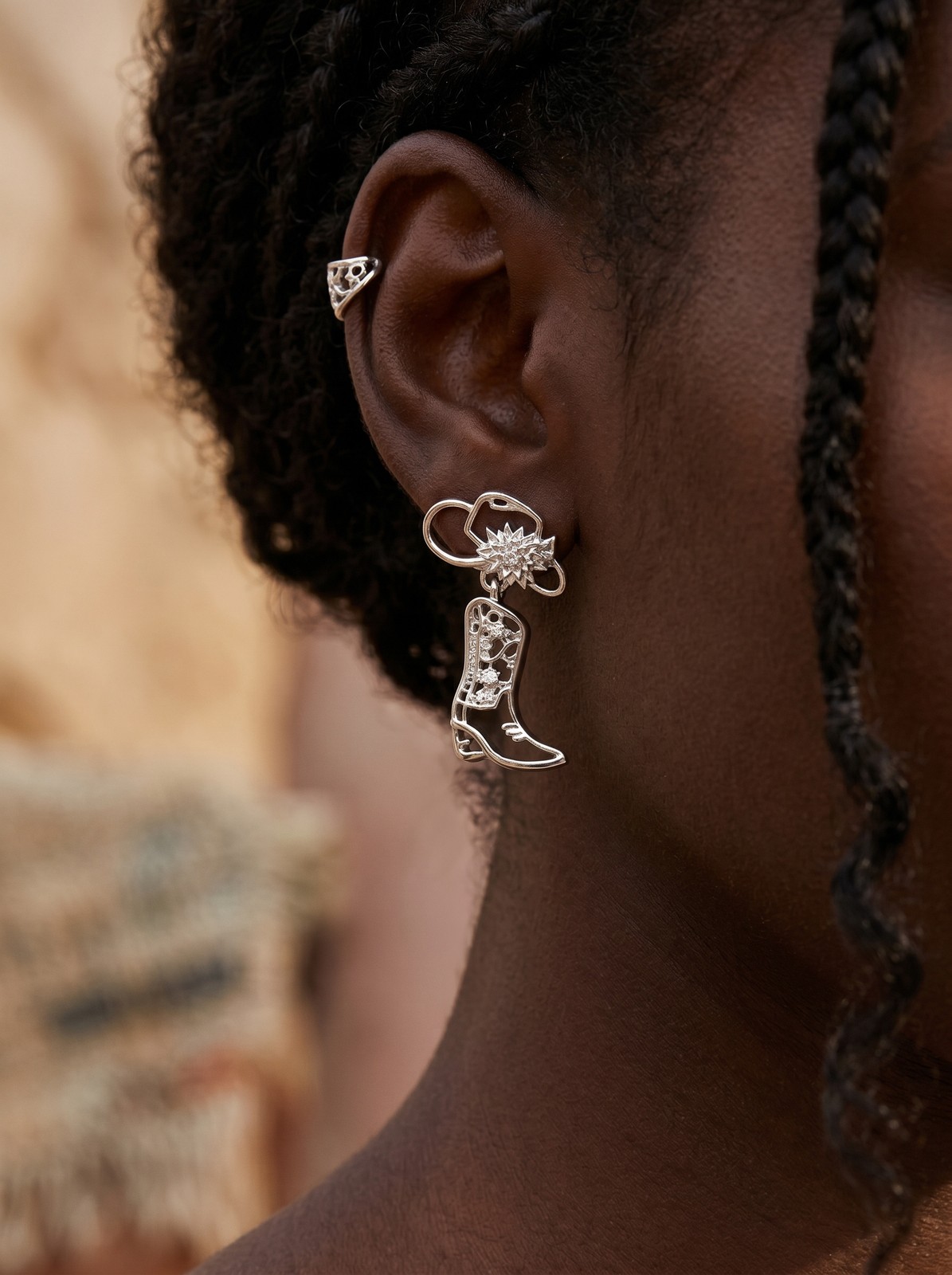 2pcs Western Cowboy Hollow Boot Earrings Unique For Daily Wear And Festivals