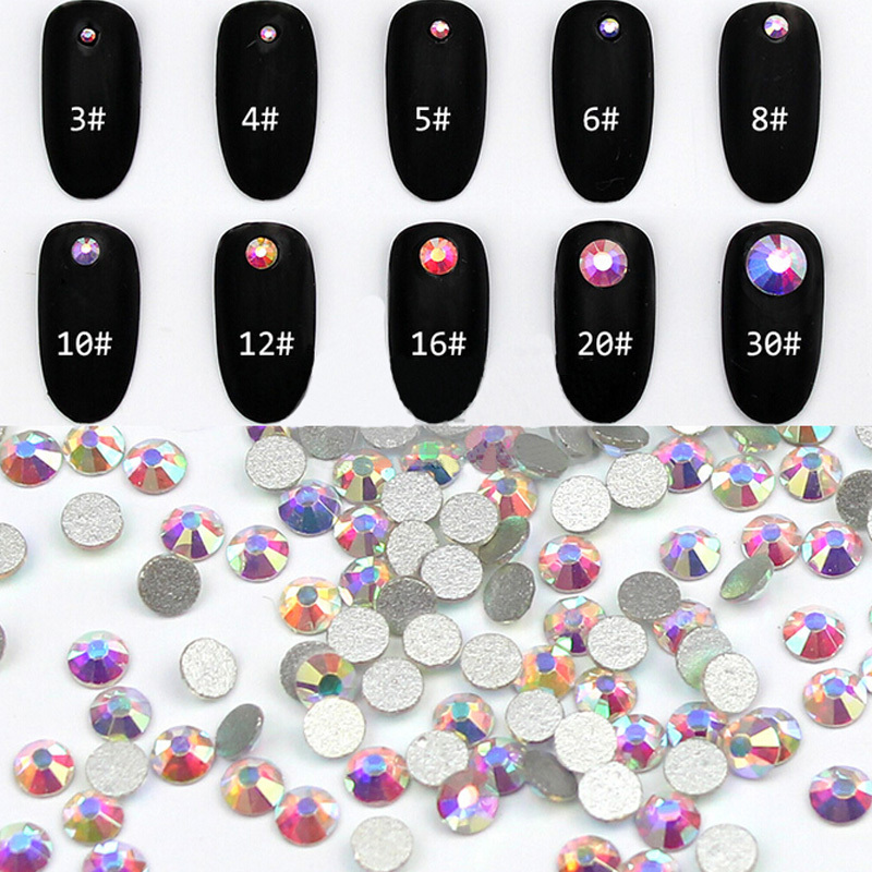 Rose Gold Nail Art Rhinestones FlatBack Glitter Crystal Gems Tips DIY Decoration