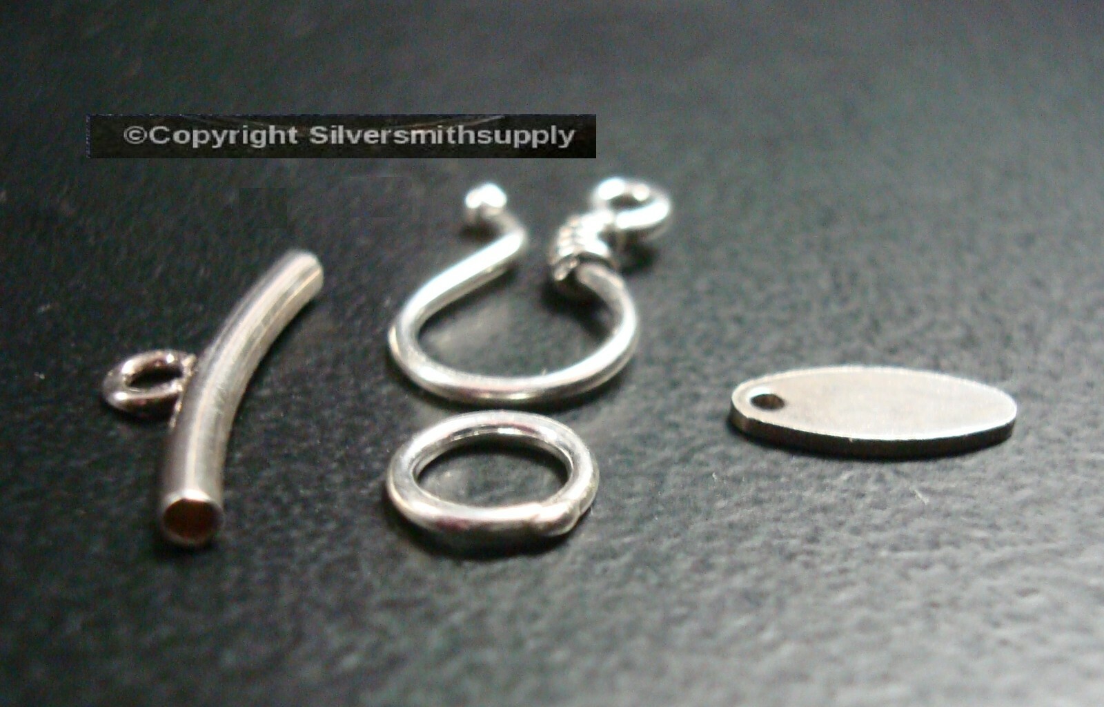 STERLING Silver handmade hook clasp, pendant slide, and 925 Signature Tag SSC019