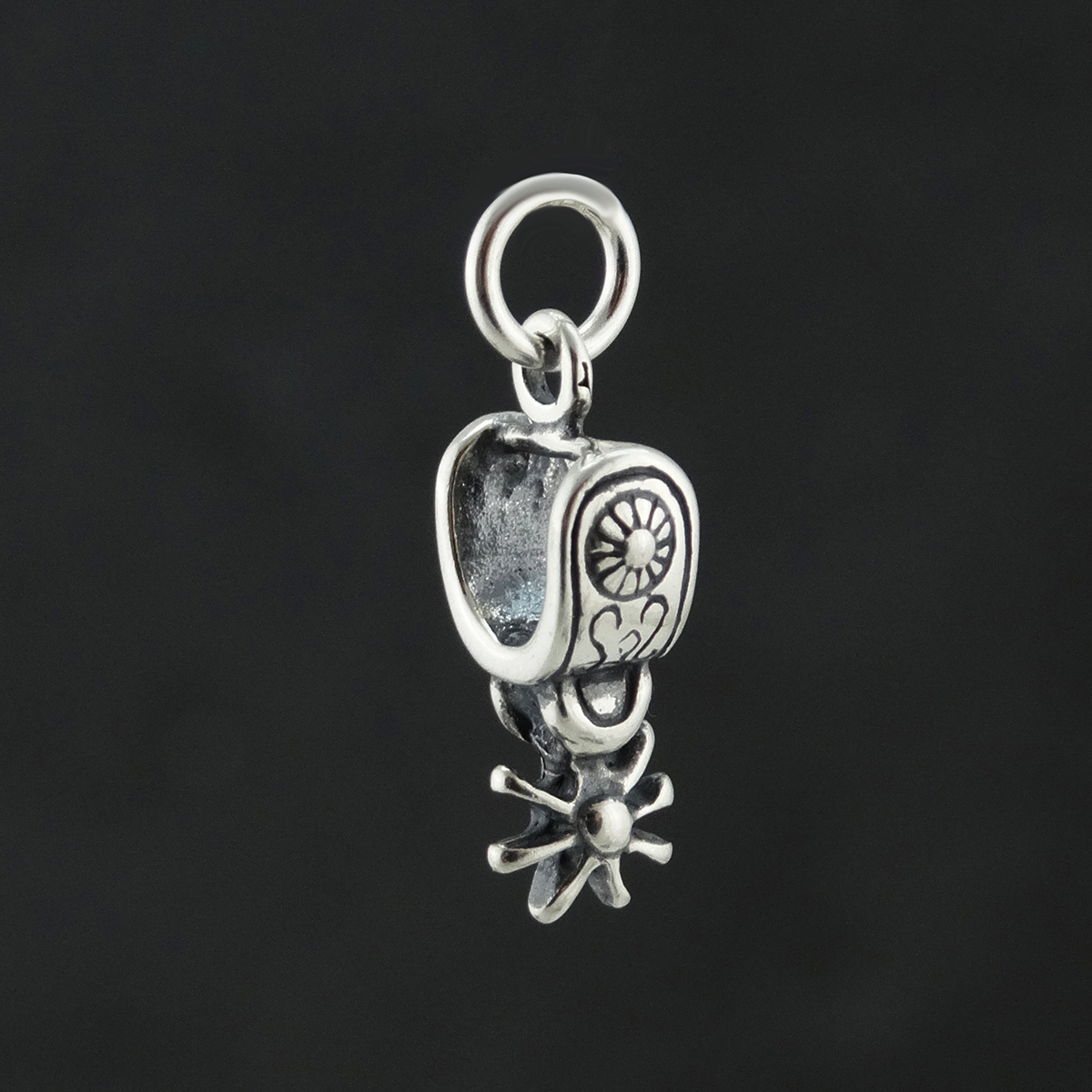 Western Spur Charm – 925 Sterling Silver – Horseback Riding Equestrian Boots NEW