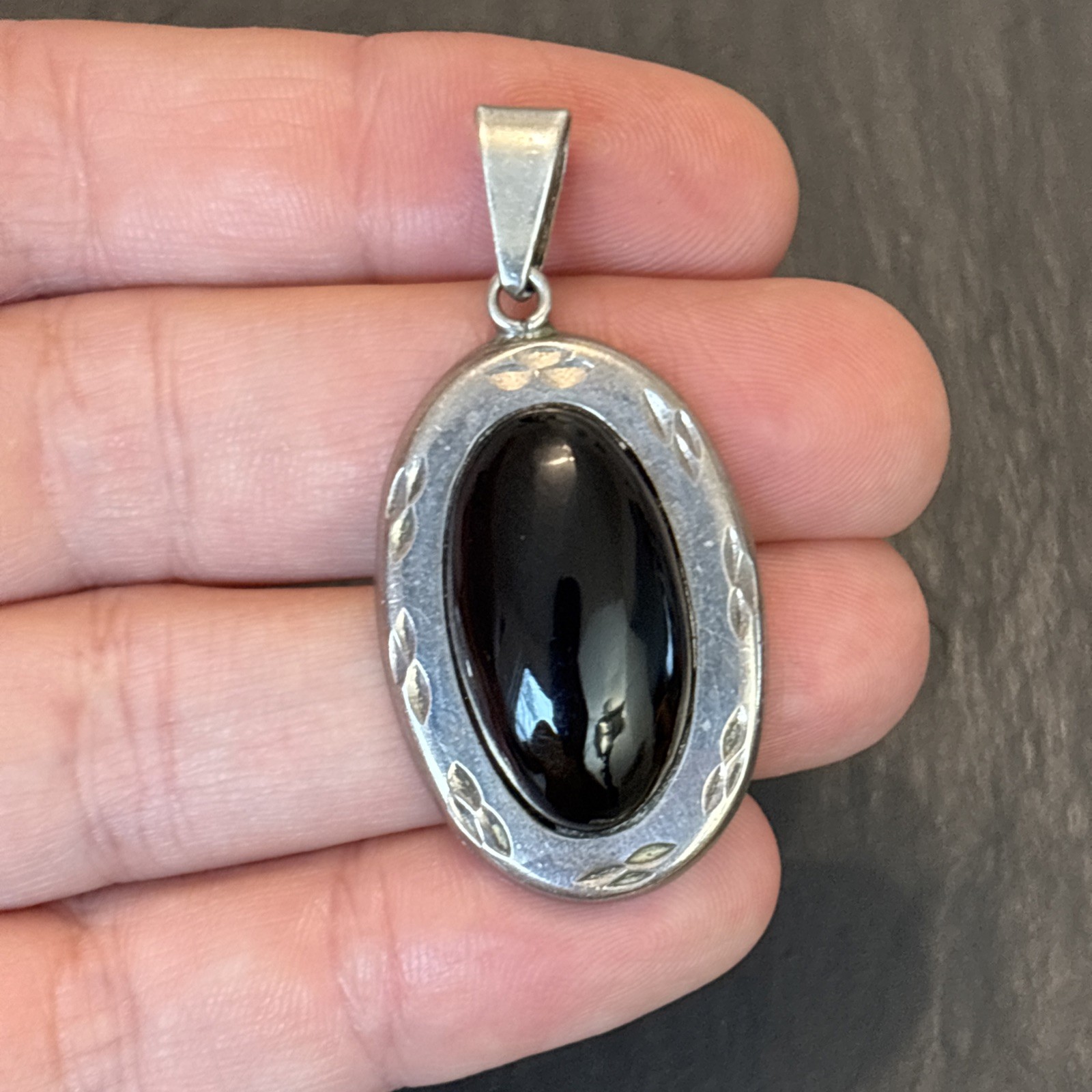 JLR Guadalajara 925 Sterling Silver Art Glass Gem Pendant Statement Vintage 1