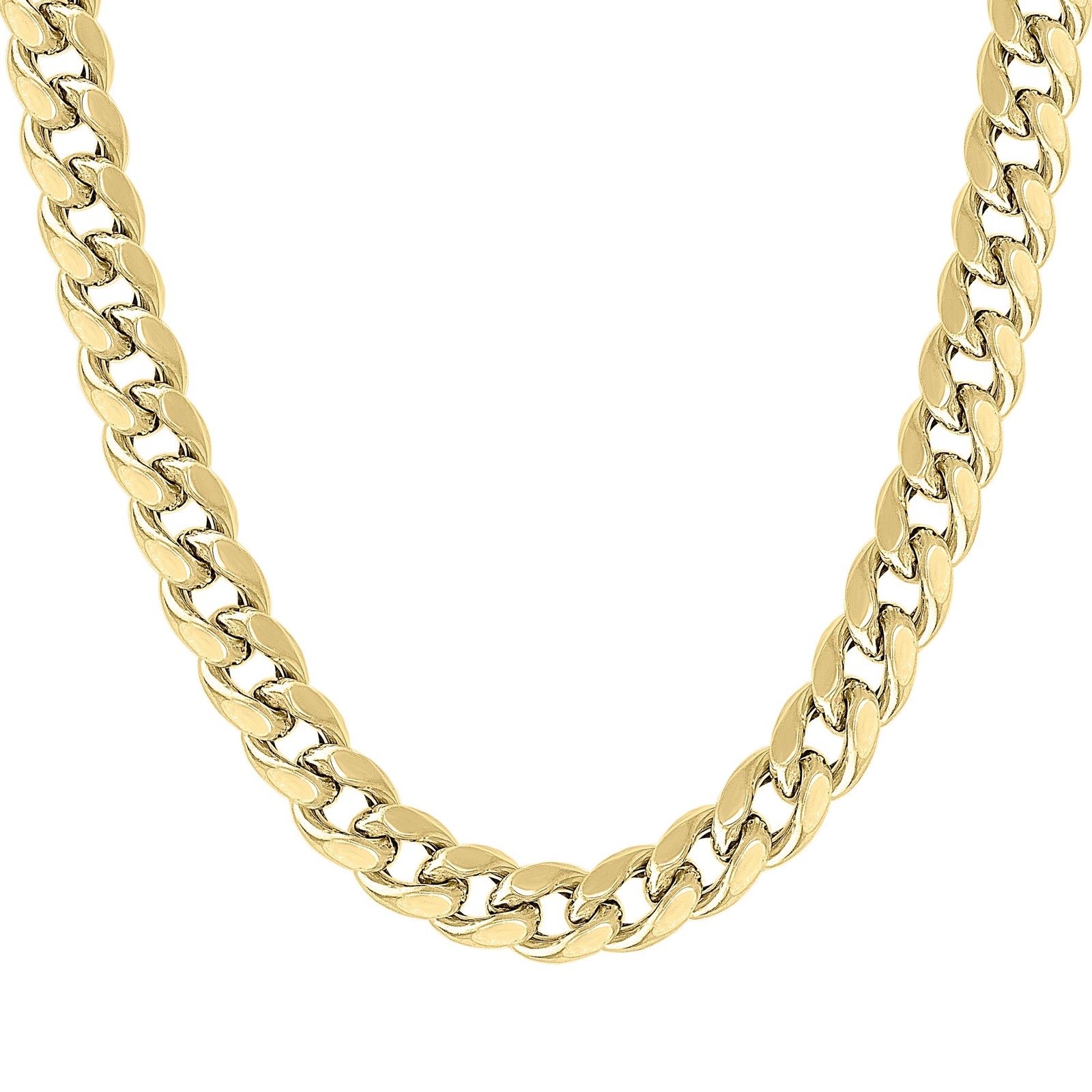 Sterling Silver Yellow Gold Plated 12.5mm Hollow Miami Cuban Chain | 20″ to 26″