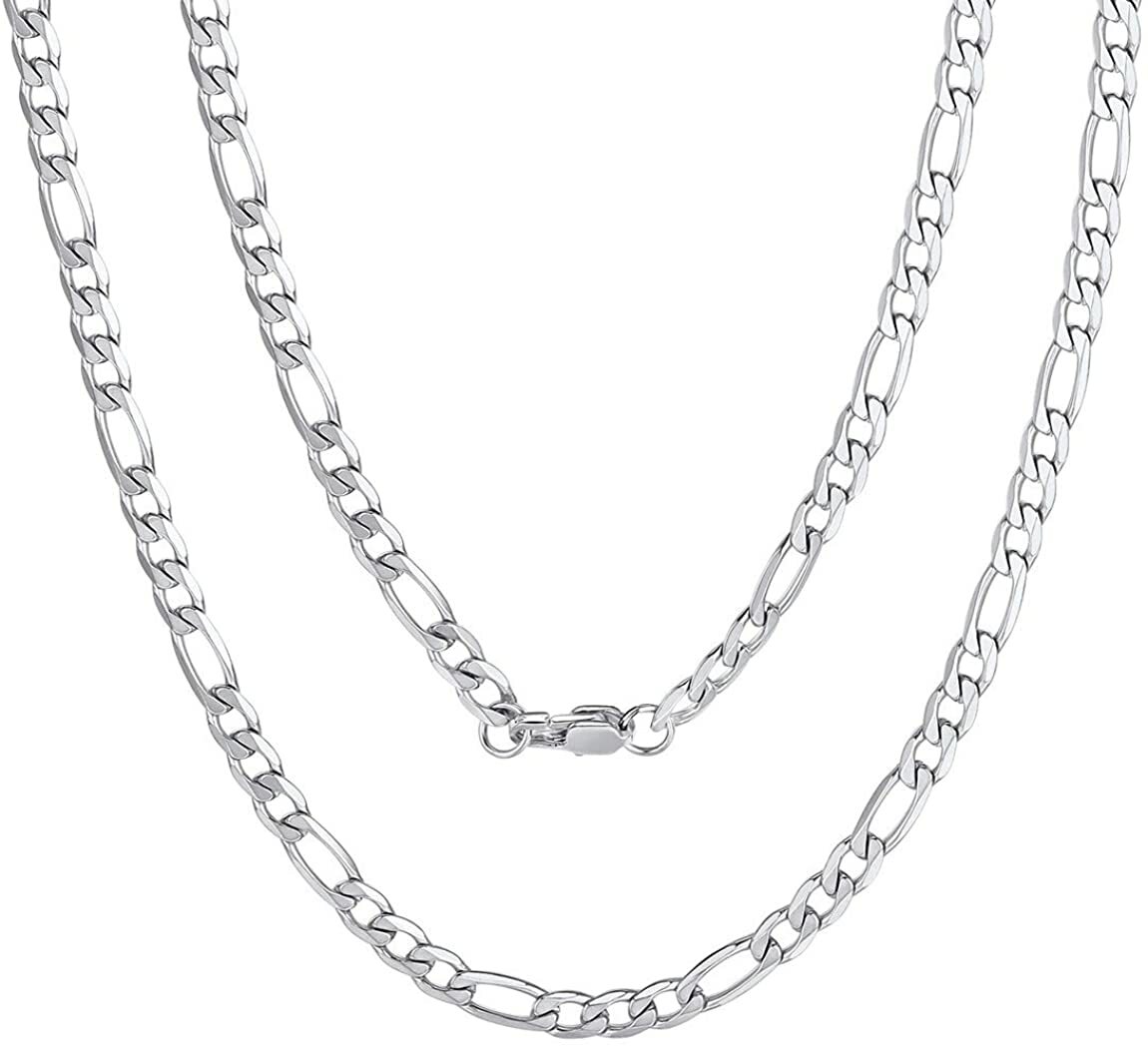 ChainsPro Men’s 316L Stainless Steel Figaro Chain 22″ Necklace