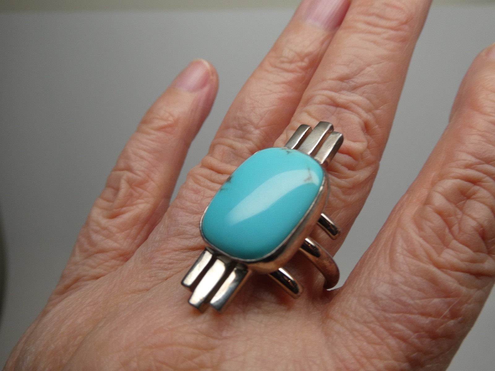 Jay King Mine Finds DTR Turquoise Modernist Sterling Silver 925 RING Size 9