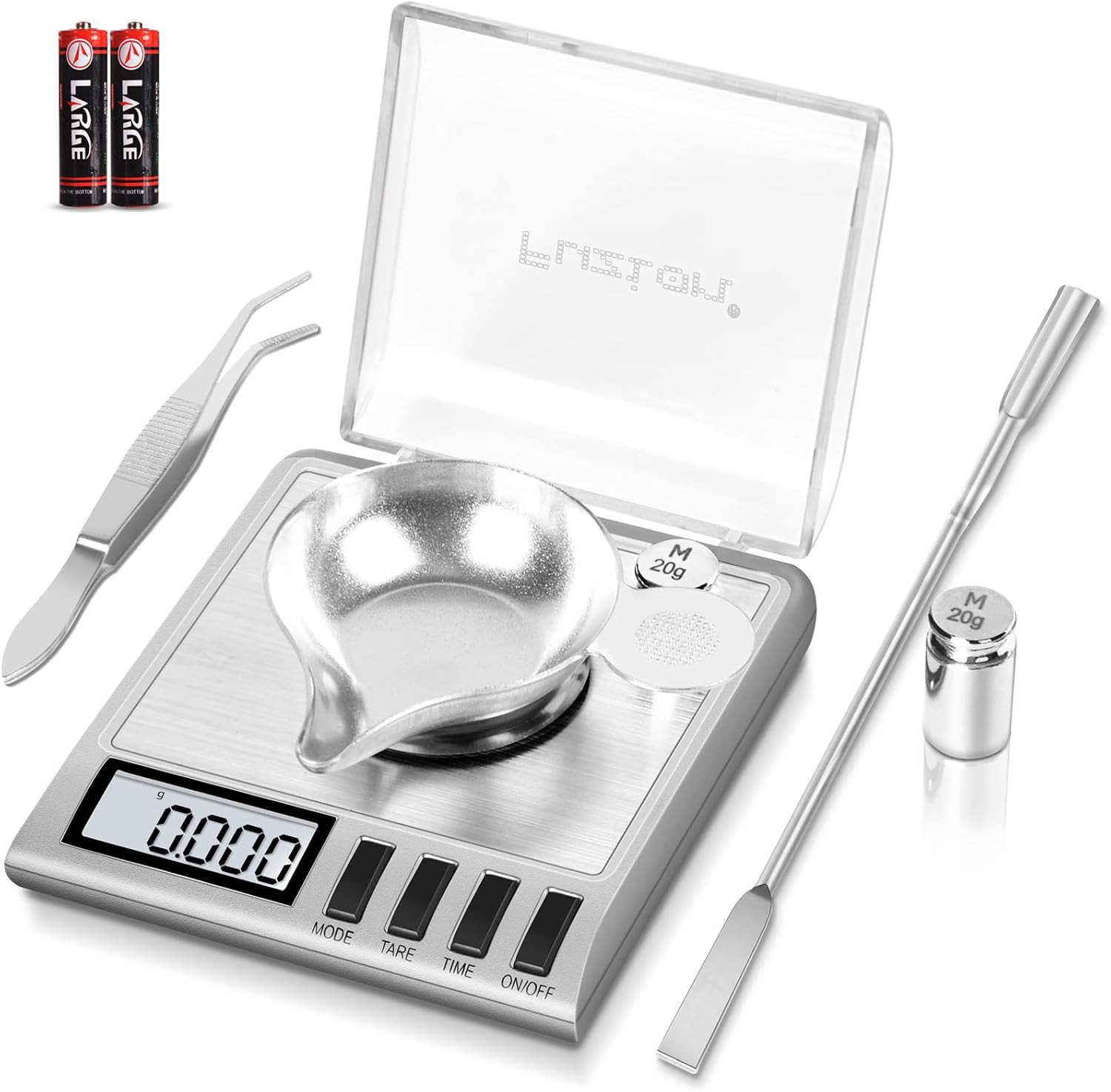 Fuzion Milligram Scale, 50G/0.001G Digital Milligram Scale with Calibration Weig