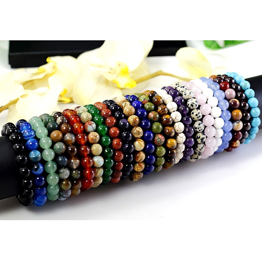 8mm Handmade Women,Men Beaded Bracelet Stretch Healing Chakra Natural Gemstone