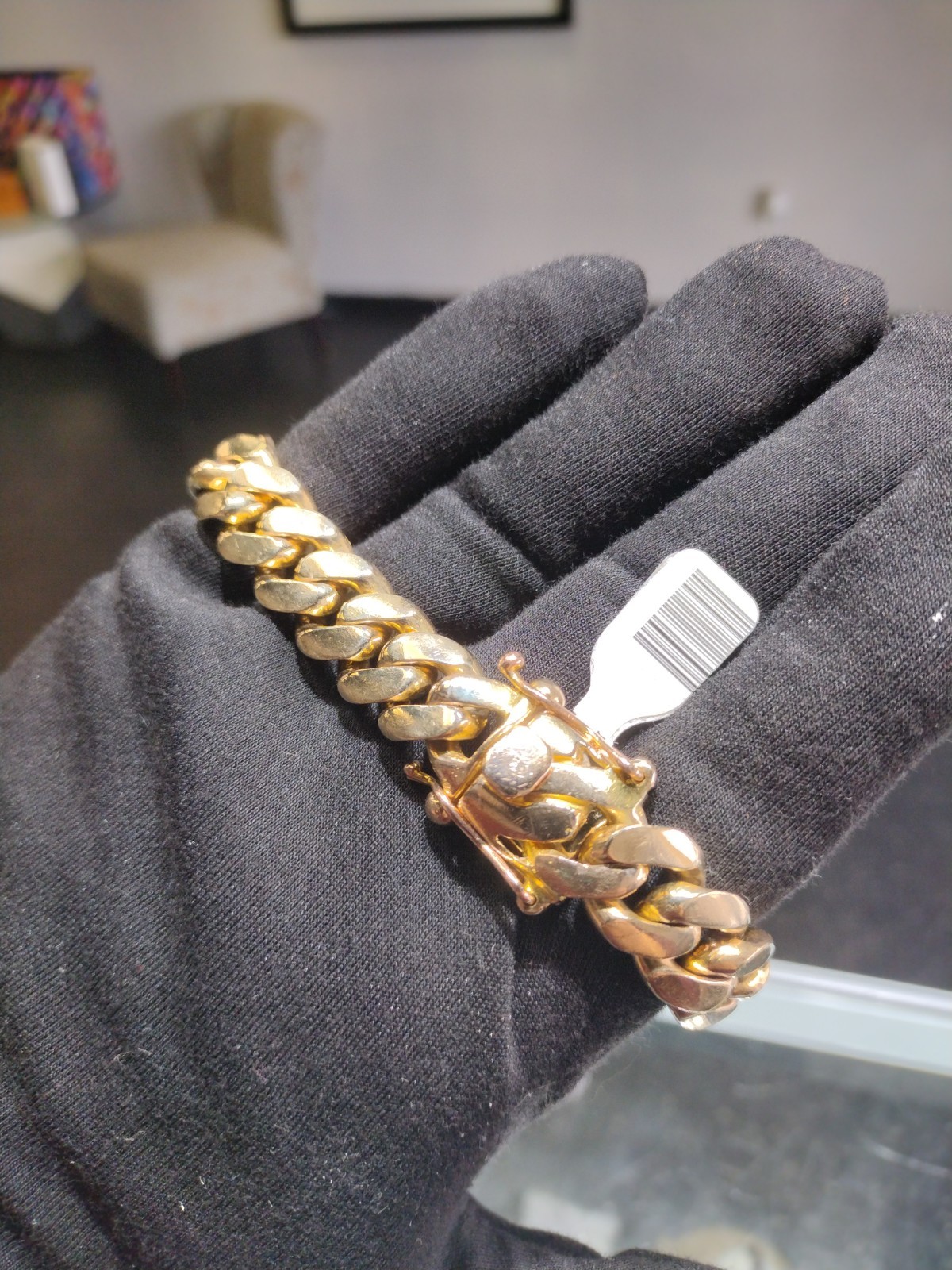 10KT Yellow Gold Cuban Link Bracelet 127.1 Grams 12MM