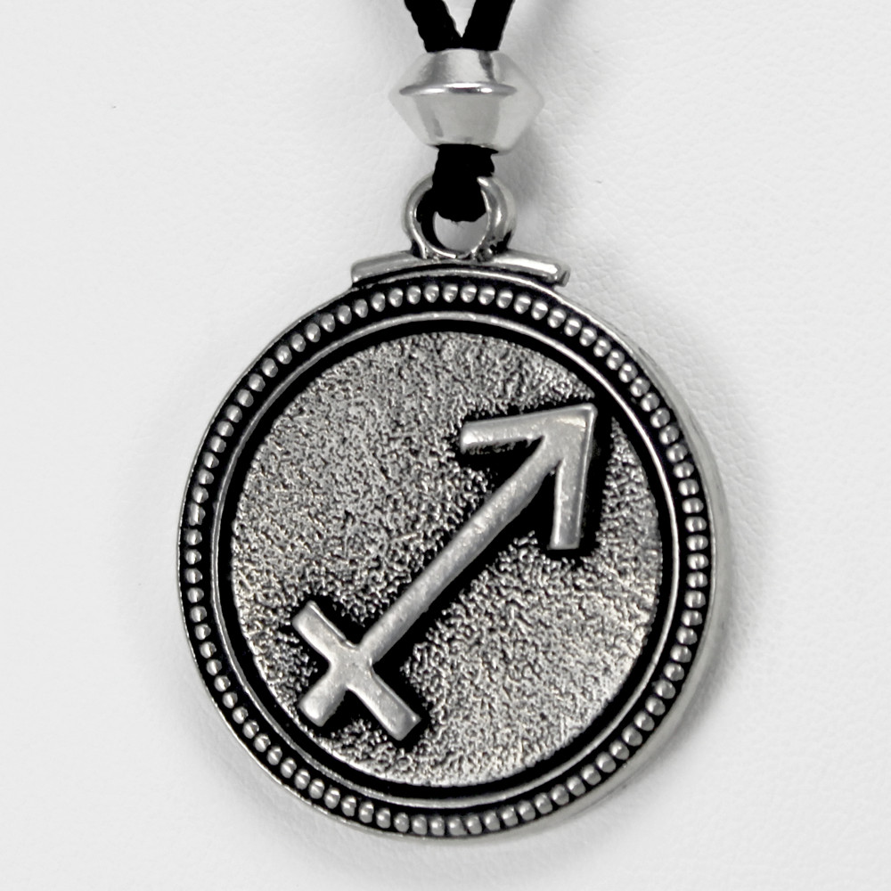 Sagittarius Pendant Zodiac Necklace Astrology Amulet Horoscope Pewter Jewelry