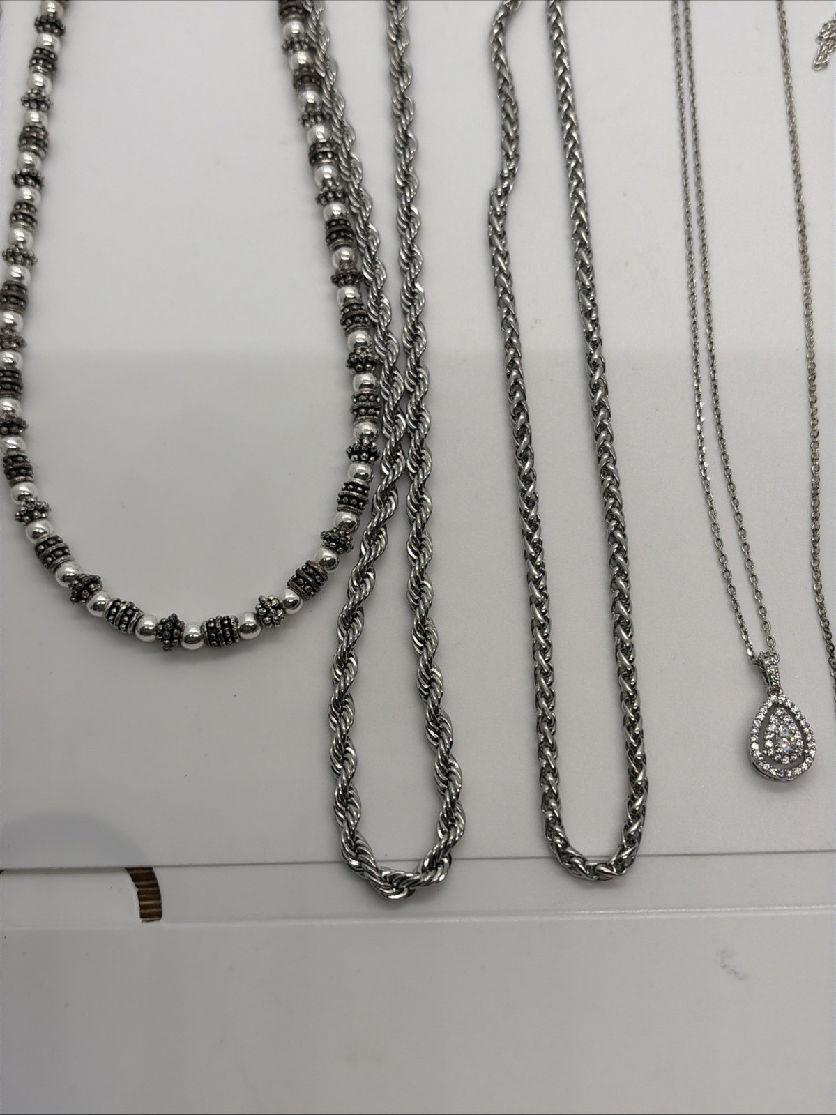 12 Silver Colored Necklaces #11