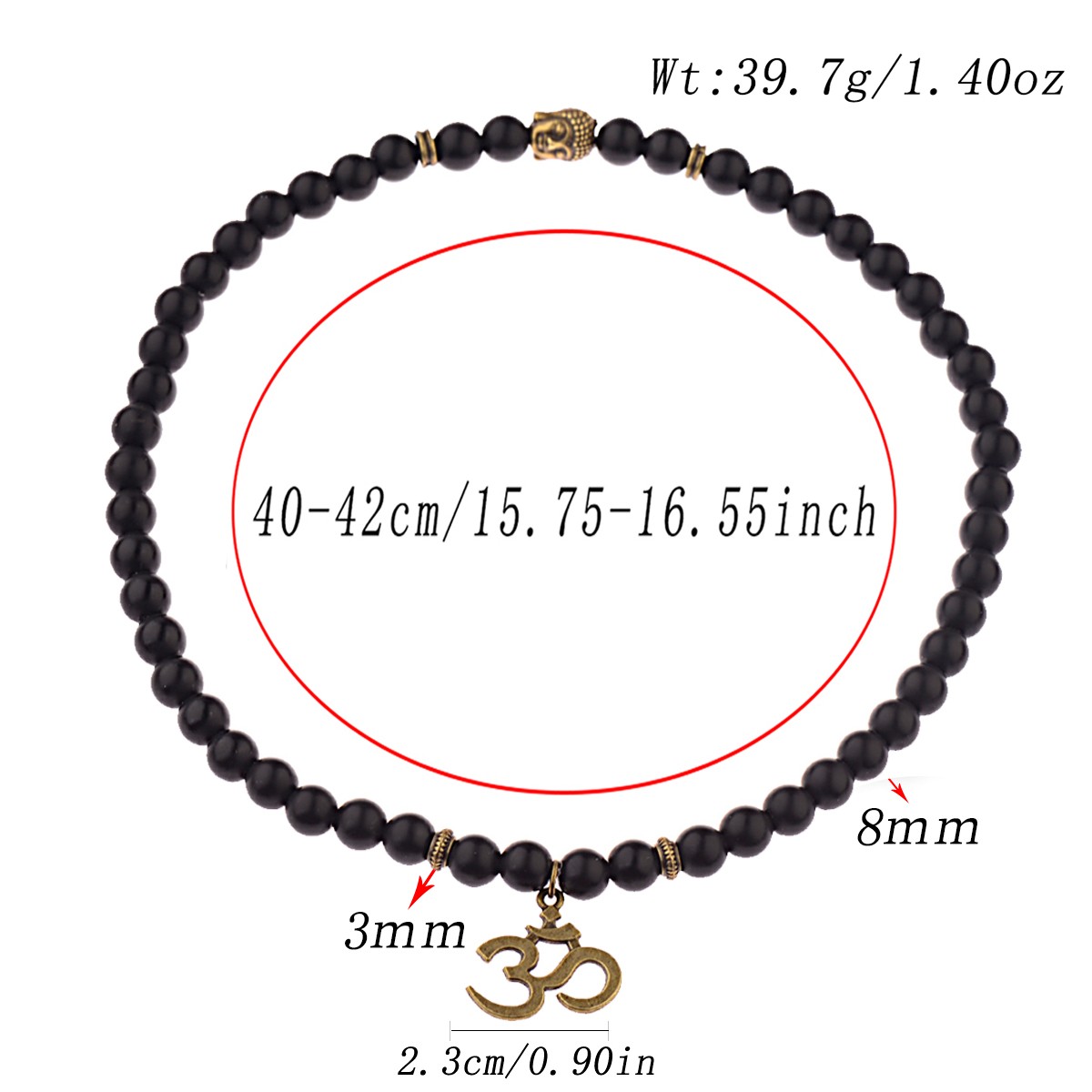 Men Beaded Choker Necklace Hiphop Jewelry Trendy Black Agate Chain Necklace Gift
