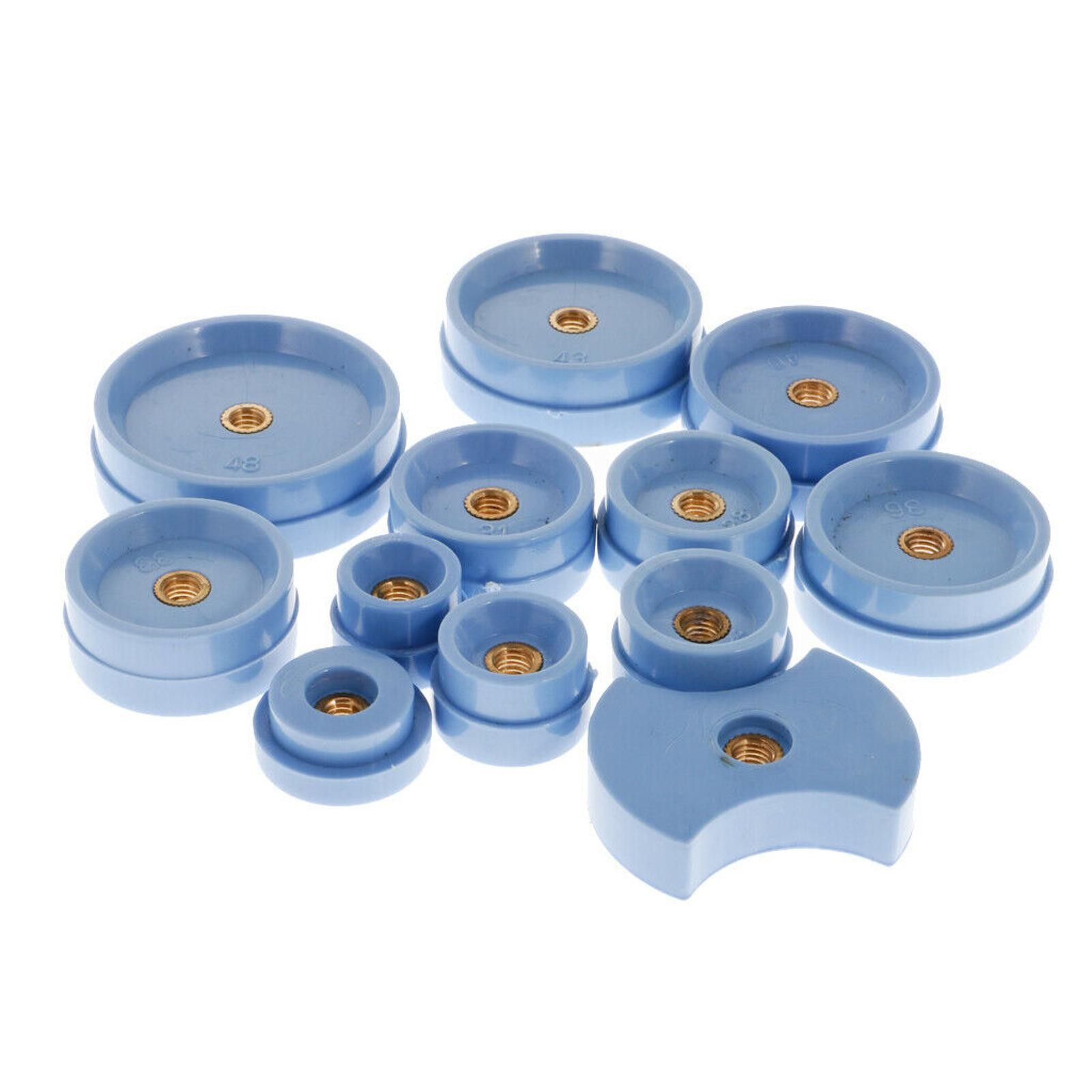 12Pcs 17-50mm Watch Back Press Set Closer Crystal Glass Fitting Watchmaker Tool