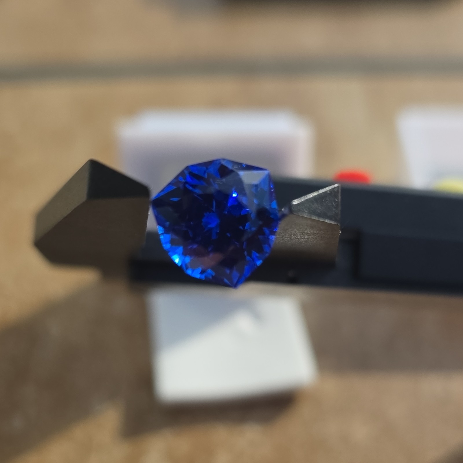 Lab-Created Blue Spinel Trillion Cut Loose Gemstone 12x12mm 7.00ct 1pc