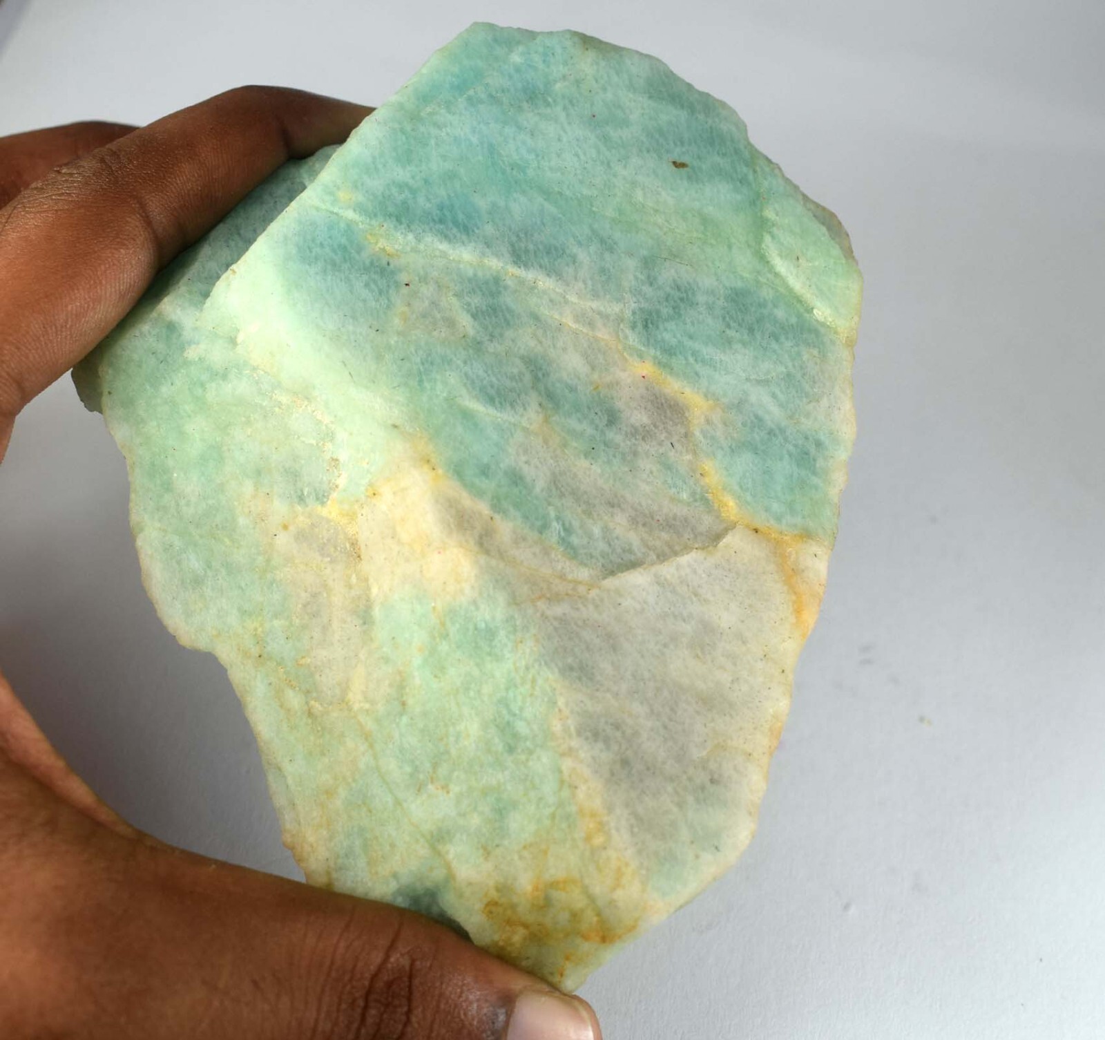 1370 Ct Natural African Green Amazonite 103 x 78 mm Gemstone Rough Specimen