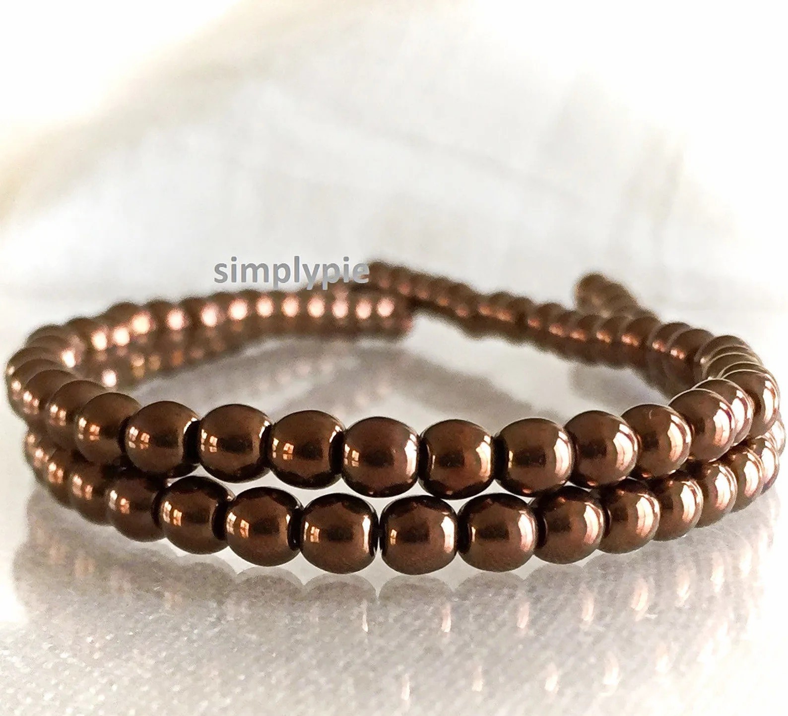 Dark Bronze Round Czech Glass Beads 4mm 50 Pcs Opaque Smooth Druk #FS