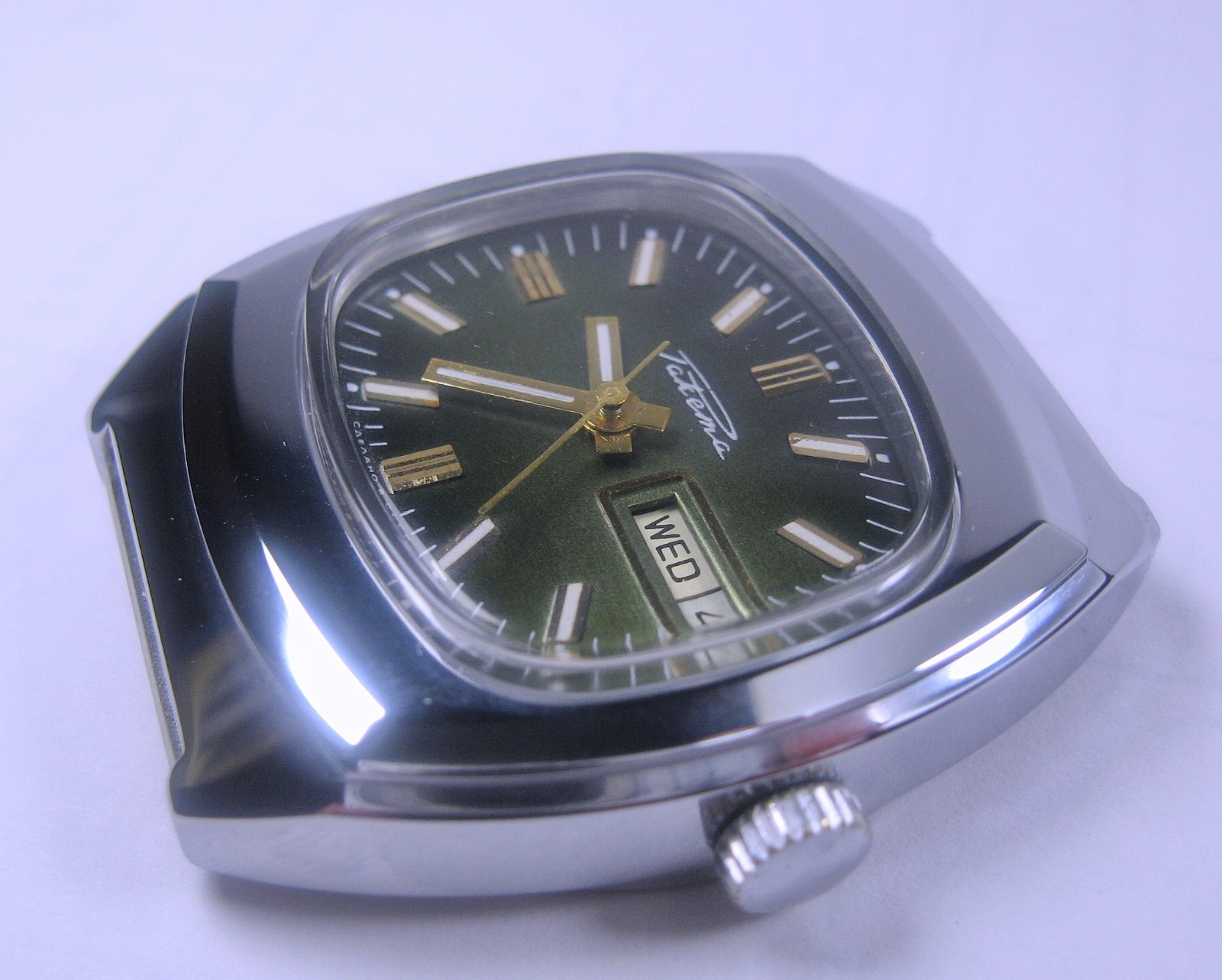 Vtg RAKETA NEW Case + Strap S/Steel 2628H Soviet Classic 19j Wrist Watch 1970s