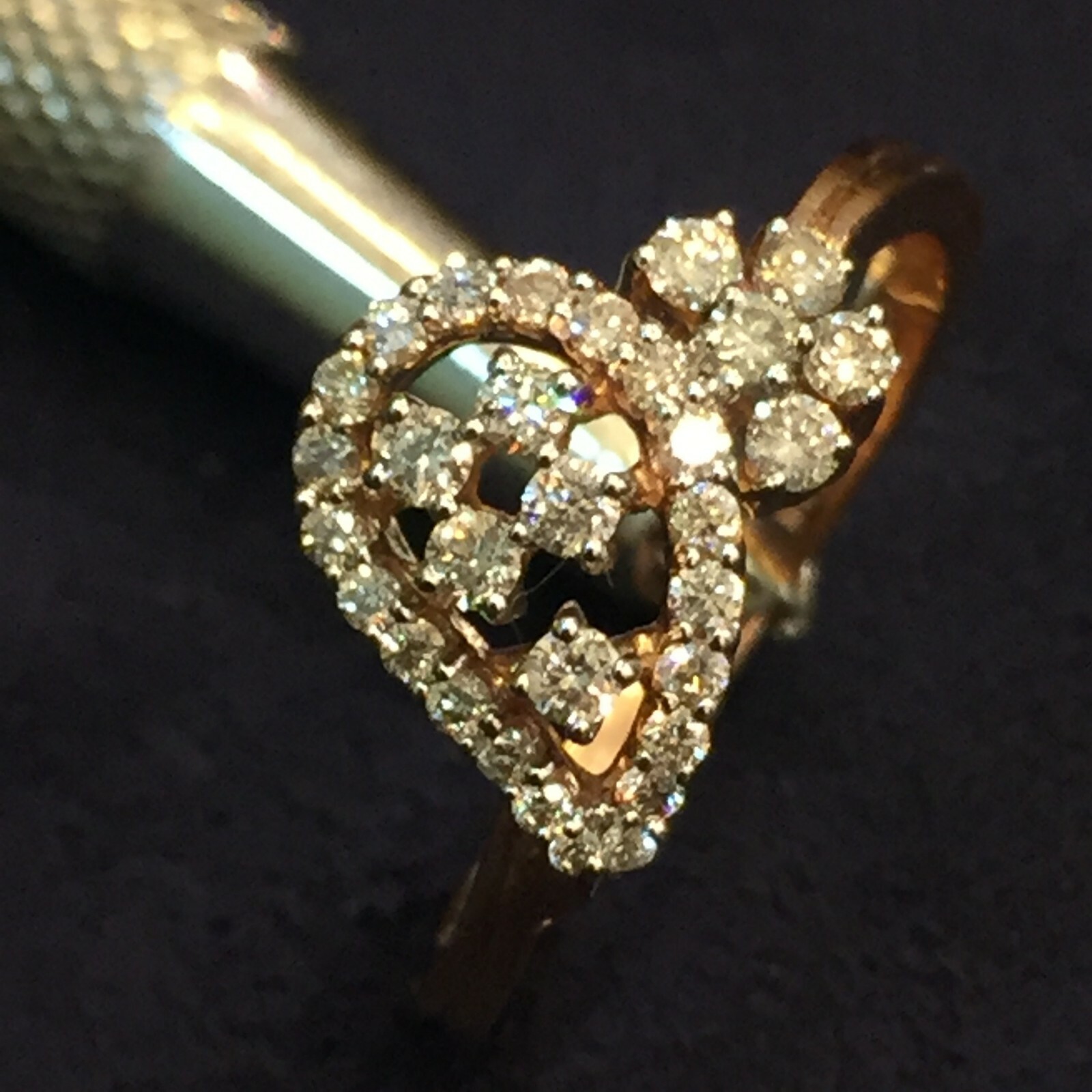 750 Stamped 18K Rose Gold 0.38 Cts Round Brilliant Cut Diamonds Anniversary Ring