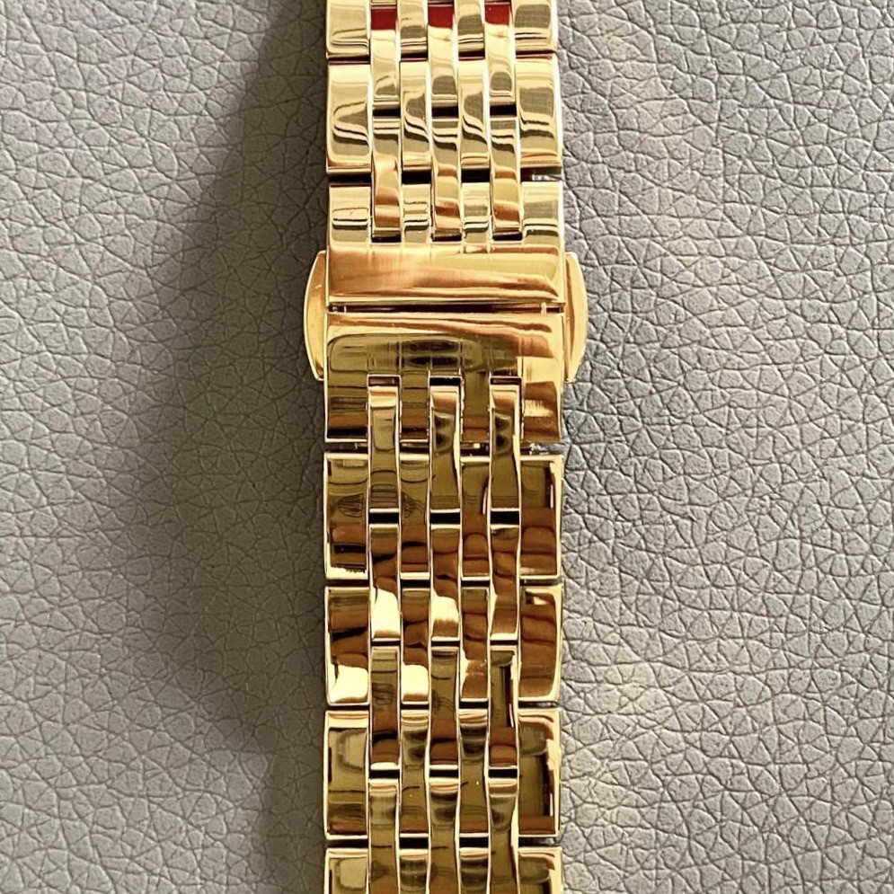 19mm Beads Of Rice Bracelet w/ Butterfly Clasp – Nice Gold Tone Stainless Steel