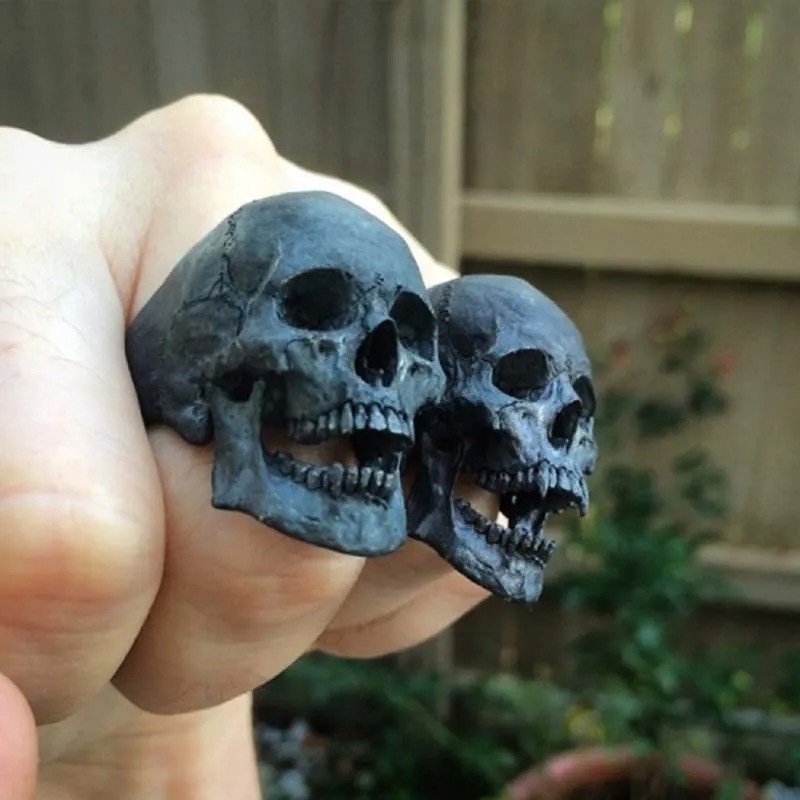 Men’s Stainless Steel Unique Gothic Skull Ring Biker Punk Retro Biker Motorcycle