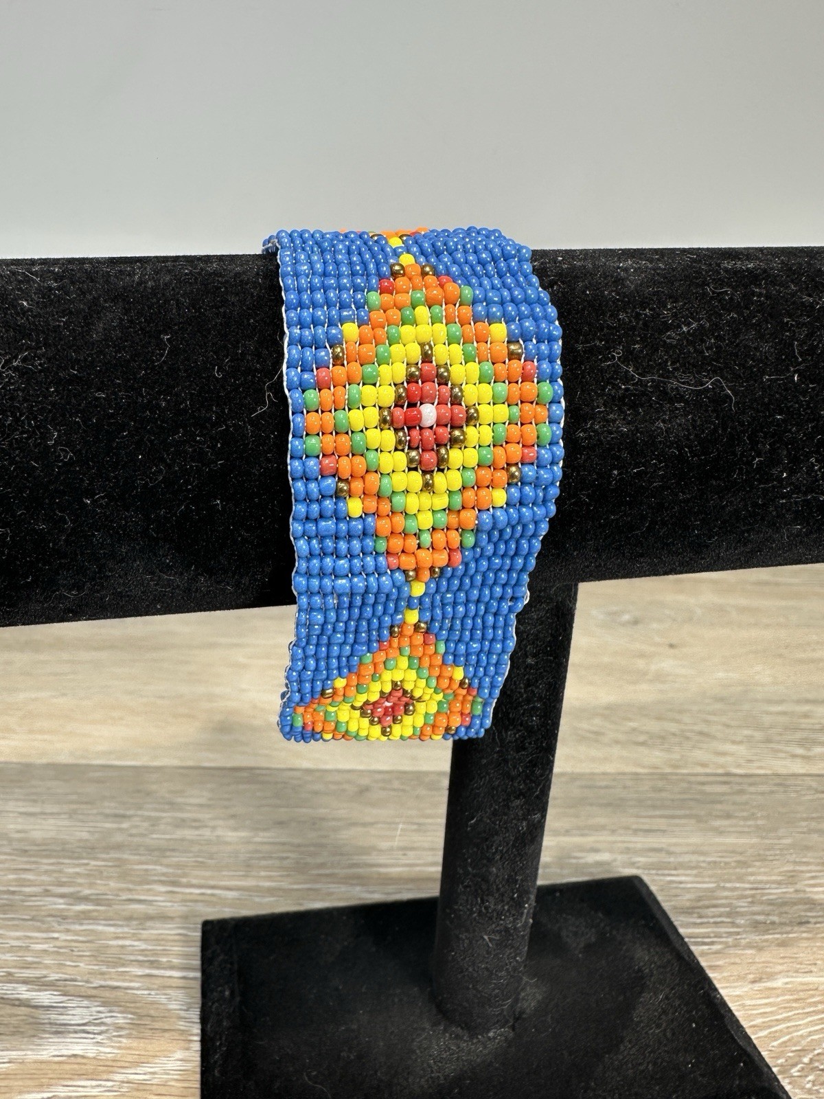 Native American Style Wide-Band Small Multi-Color Beaded Bracelet New Adjustable
