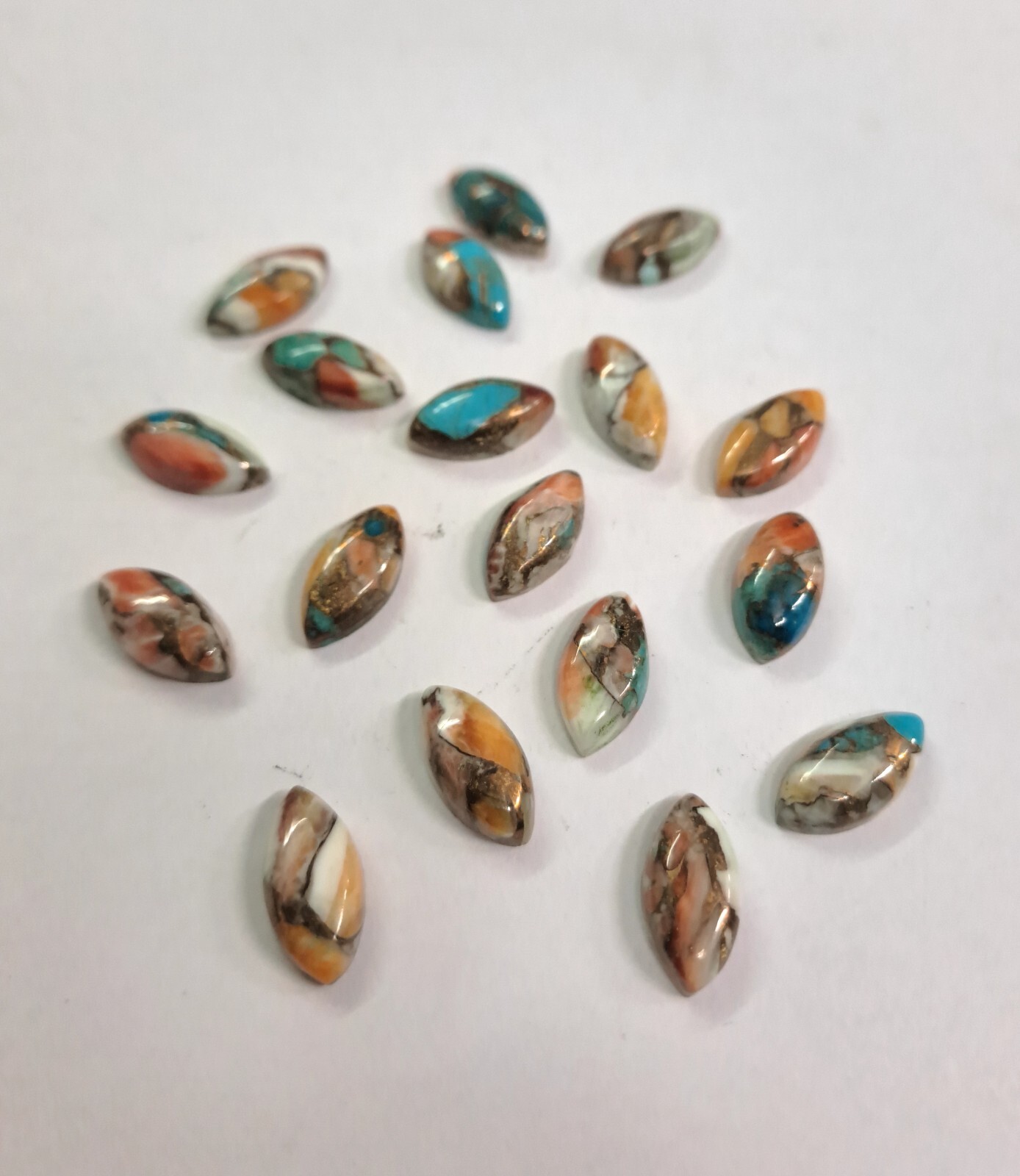 [WHOLESALE] OYSTER COPPER TURQUOISE CABOCHON MARQUISE SHAPE LOOSE GEMSTONE