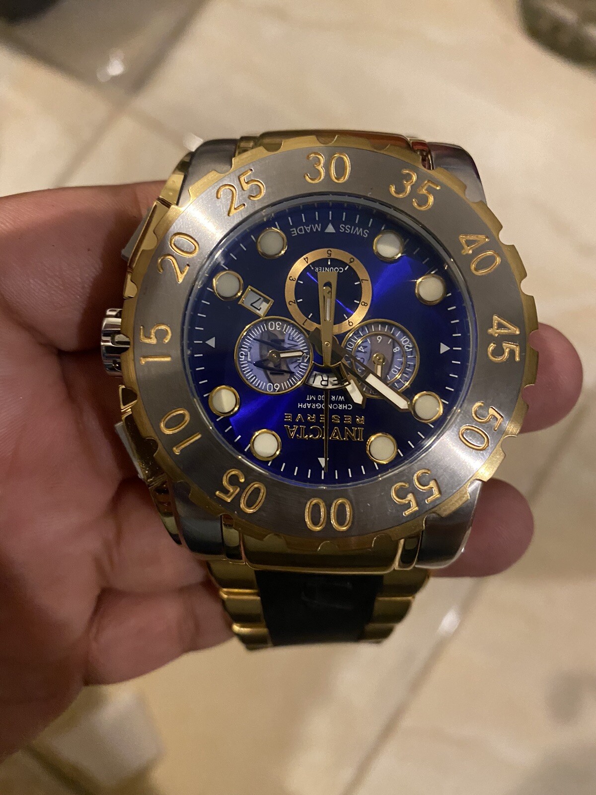 Invicta Leviathin Swiss Quartz Chrono Watch MODEL NO. 6658 Mens Wristwatch
