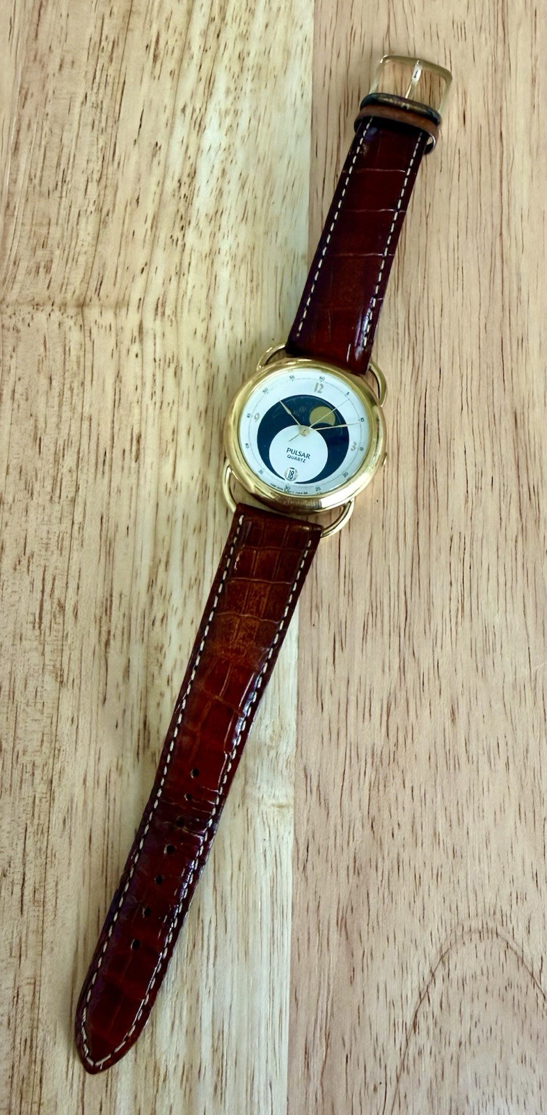 VINTAGE 1990s Men’s PULSAR GALILEO, Moon Phase by Seiko V338-6000 RUNNING GREAT