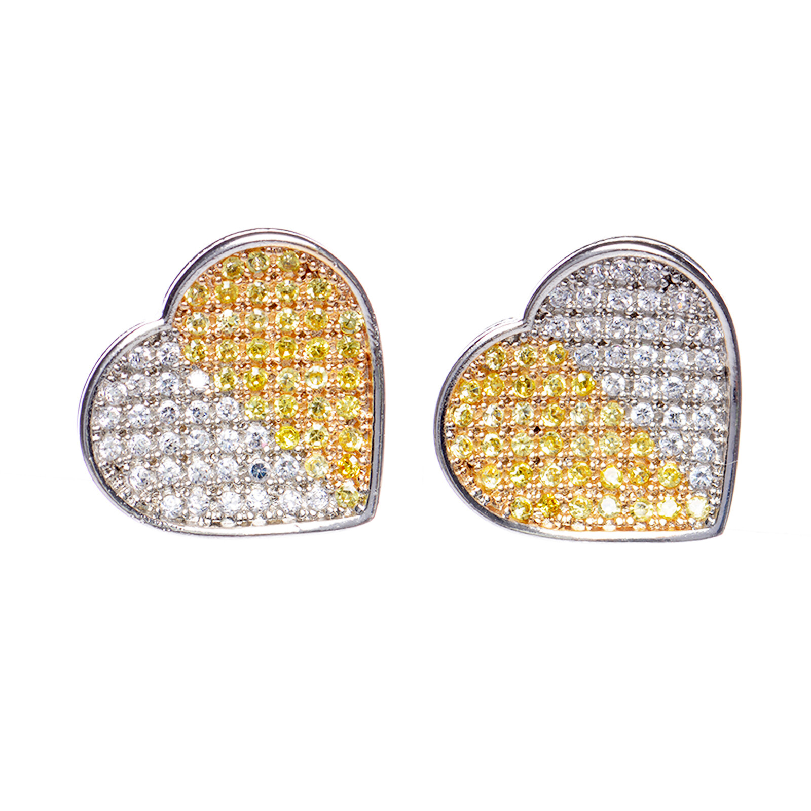 Hip Hop XL Heart Iced Screw Back Earrings SHS 939