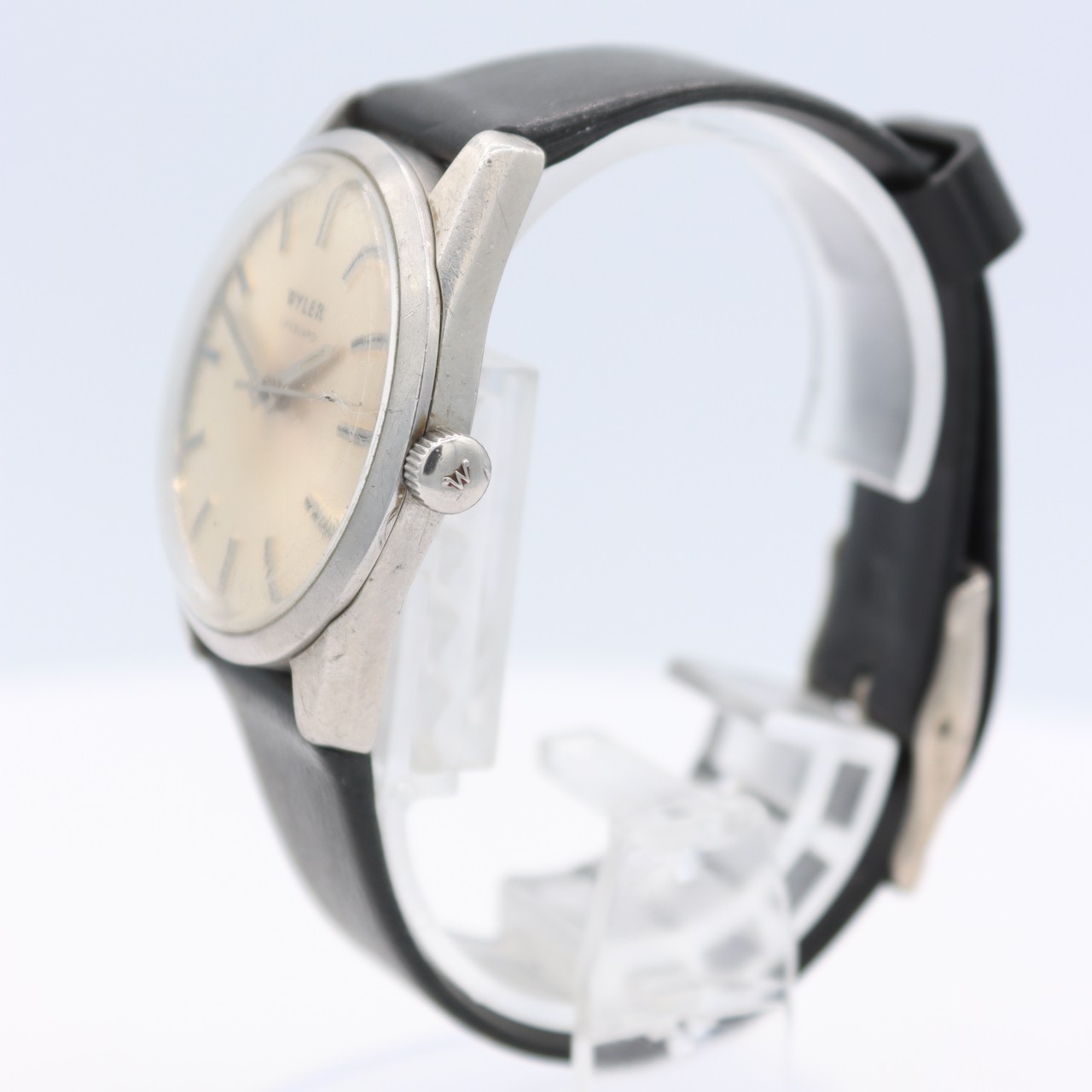 Vintage Wyler Lifeguard Sunburst Men’s Mechanical Wristwatch Swiss Steel