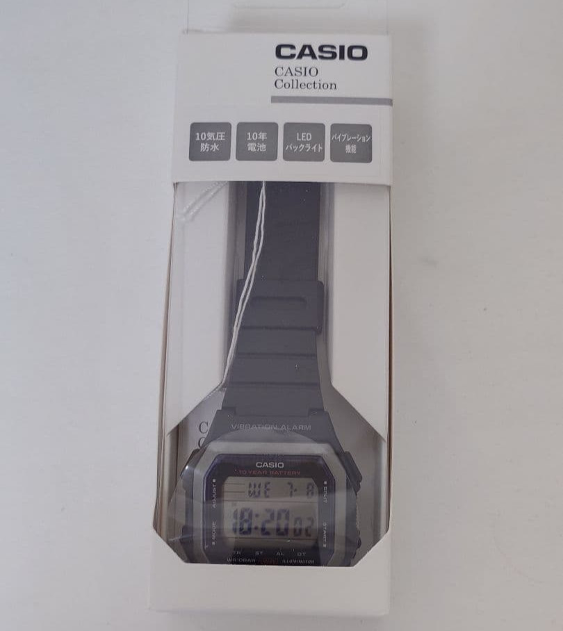CASIO W-738H-1AJF Mens Digital Watch JDM Black Resin Chronograph Alarm Timer