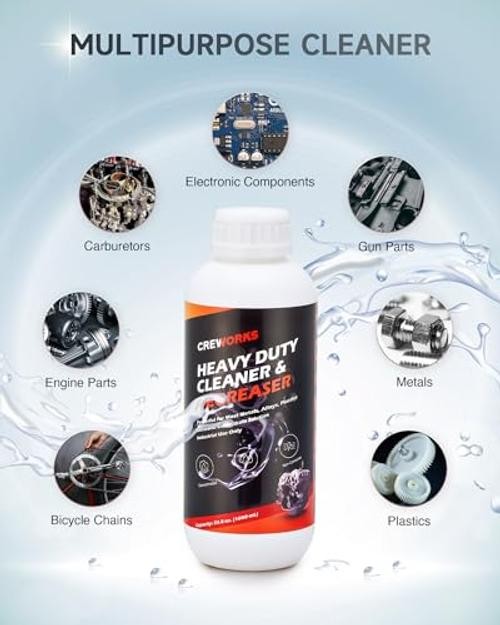 Ultrasonic Cleaner Solution for Carburetors and Engine Parts, 34 fl oz