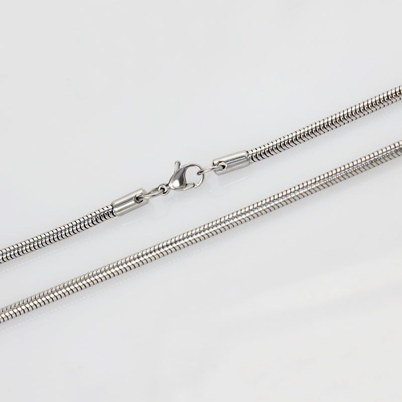 5pcs Thin Round Snake Link Chain Necklace Stainless Steel Jewlery 1.6mm 21.6”