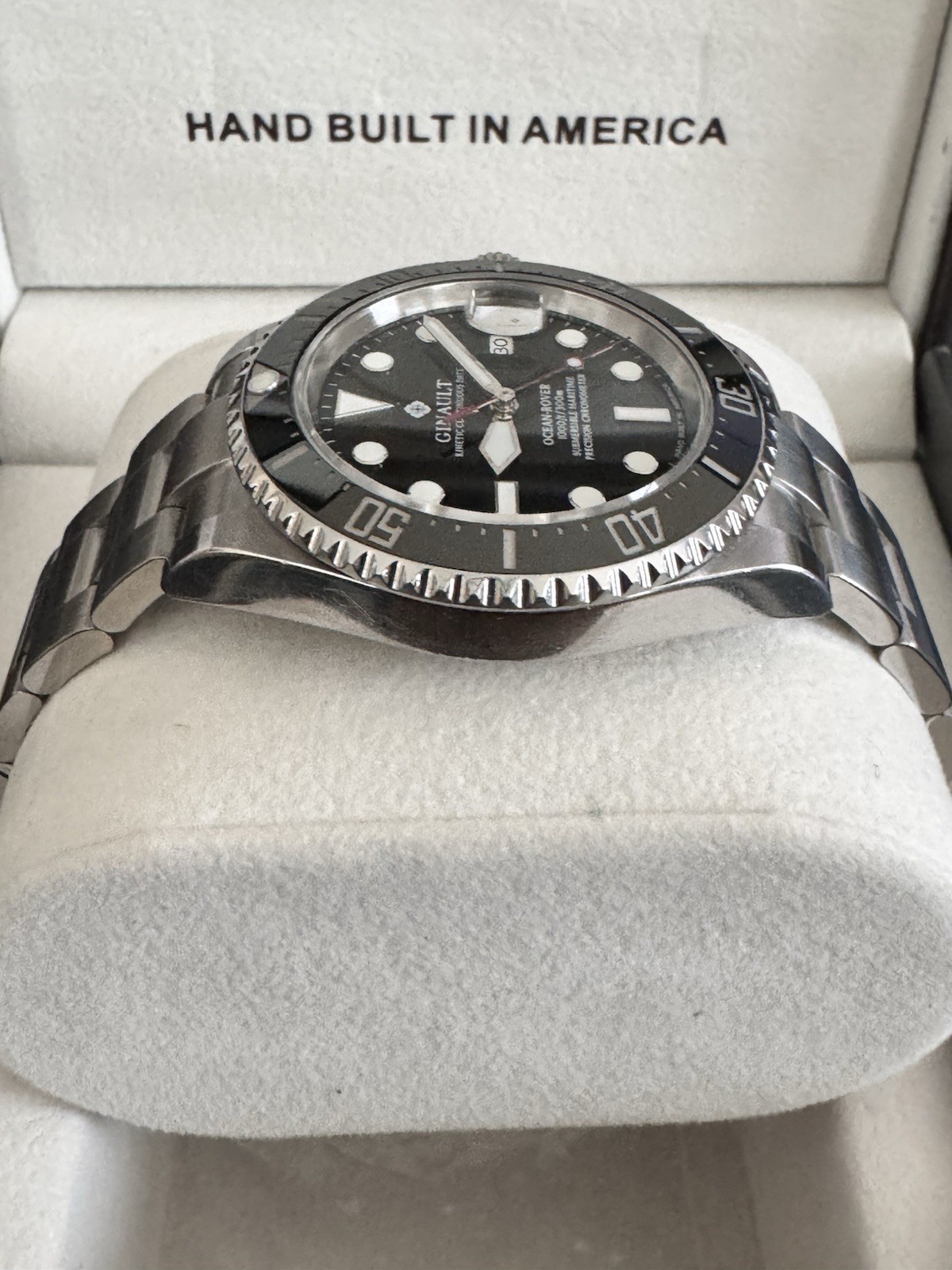 Ginault Ocean Rover 300m Automatic Black Dial Steel Bracelet Box & Papers.