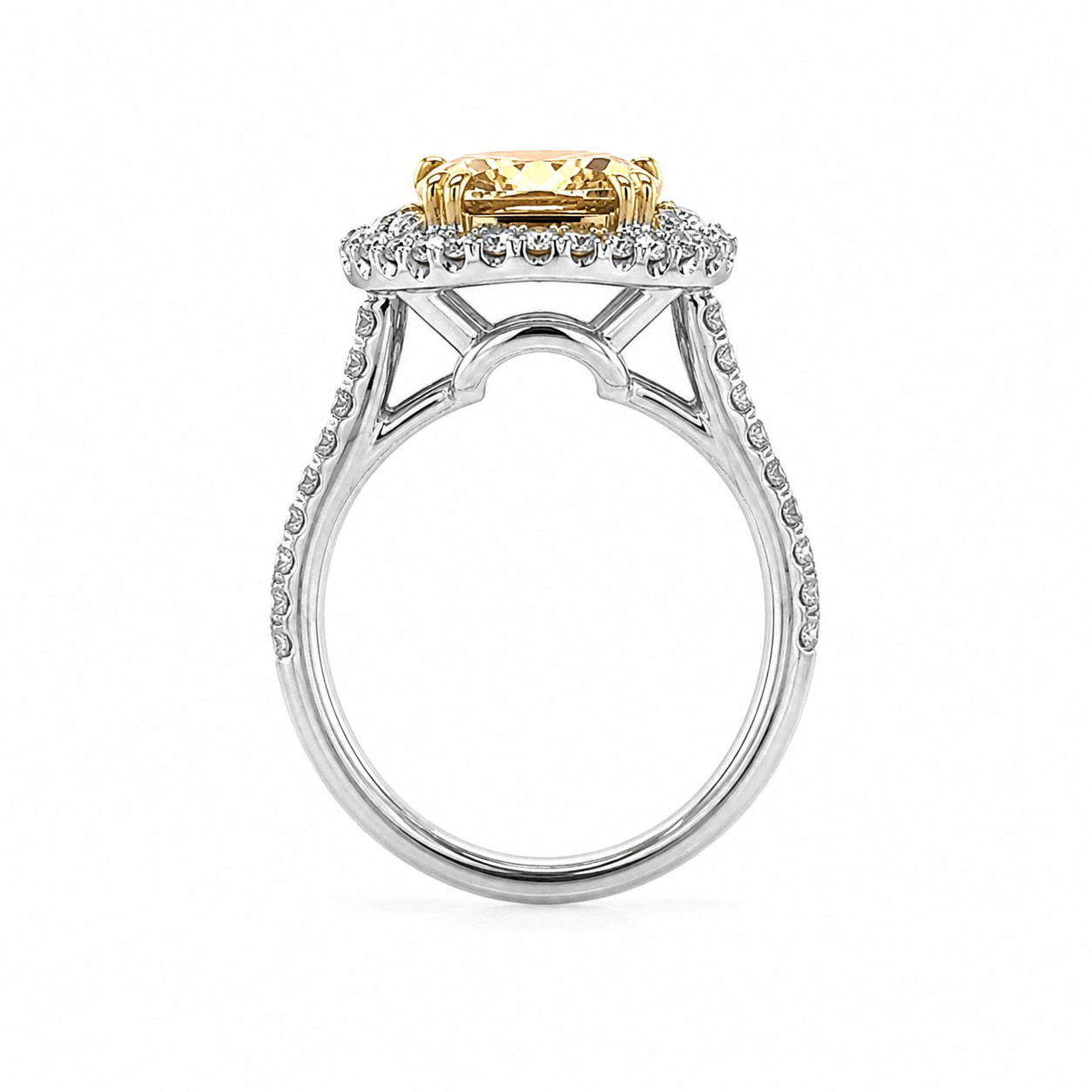 Approx 2.52 cttw GIA Fancy Light Yellow Natural Diamond Ring 18K White Gold