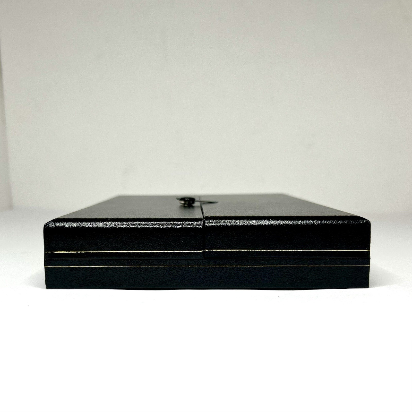 Leatherette Necklace Gift Box Black 2 Door 7.75 X 5.5 in Gold Trim