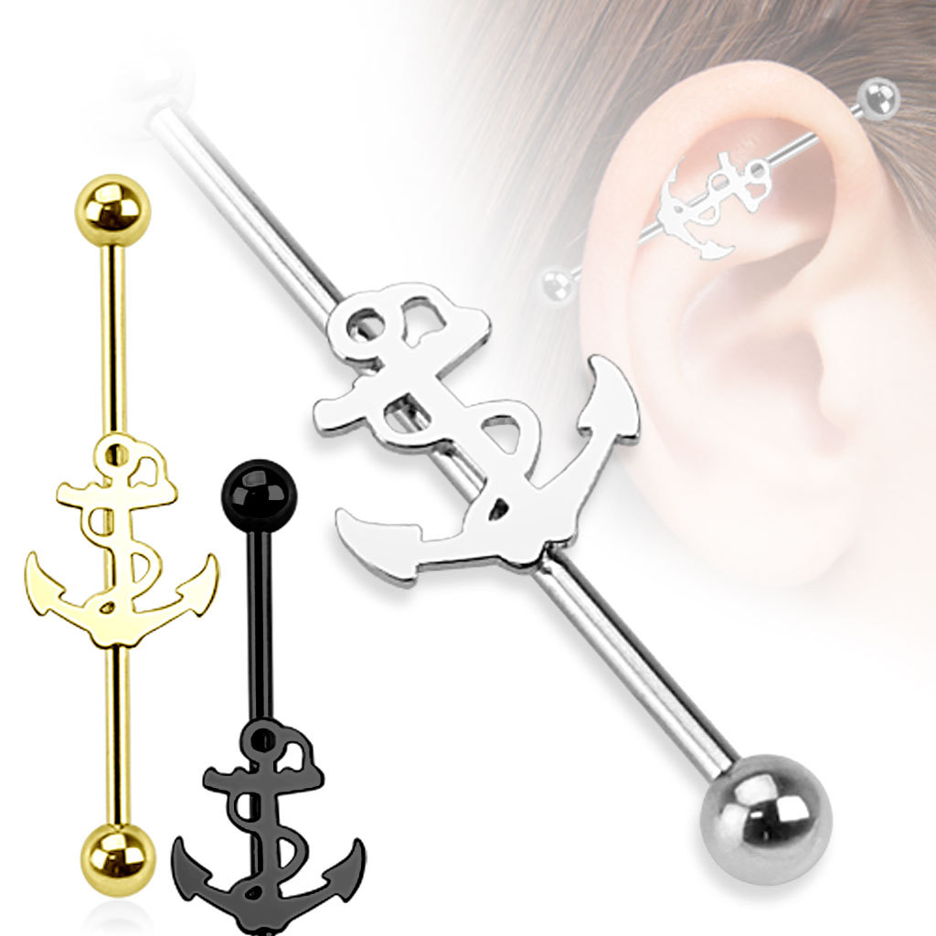 Anchor and Rope Industrial Barbell Surgical Steel 14 or 16 Gauge