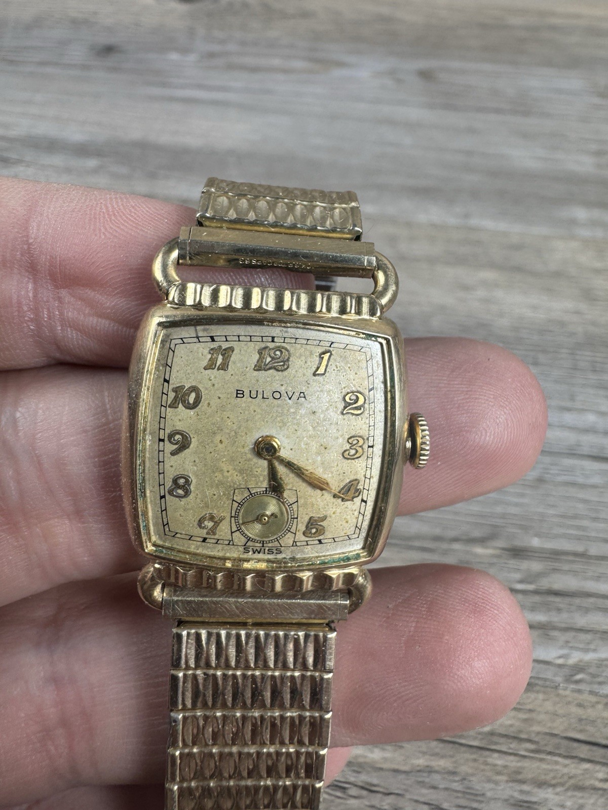 VTG Bulova Director Watch No Crystal Winds Ticks See Description For Parts Only
