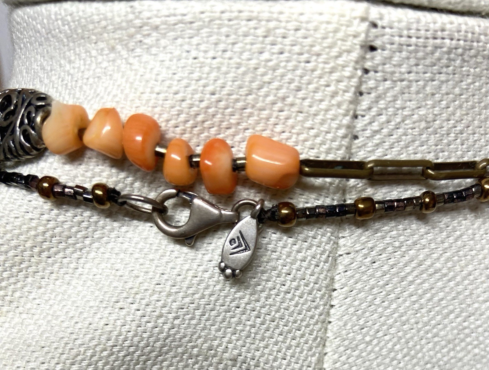 Vintage Multi Media Bead Necklace Extra Long 50”-metal, glass, stone, pearl