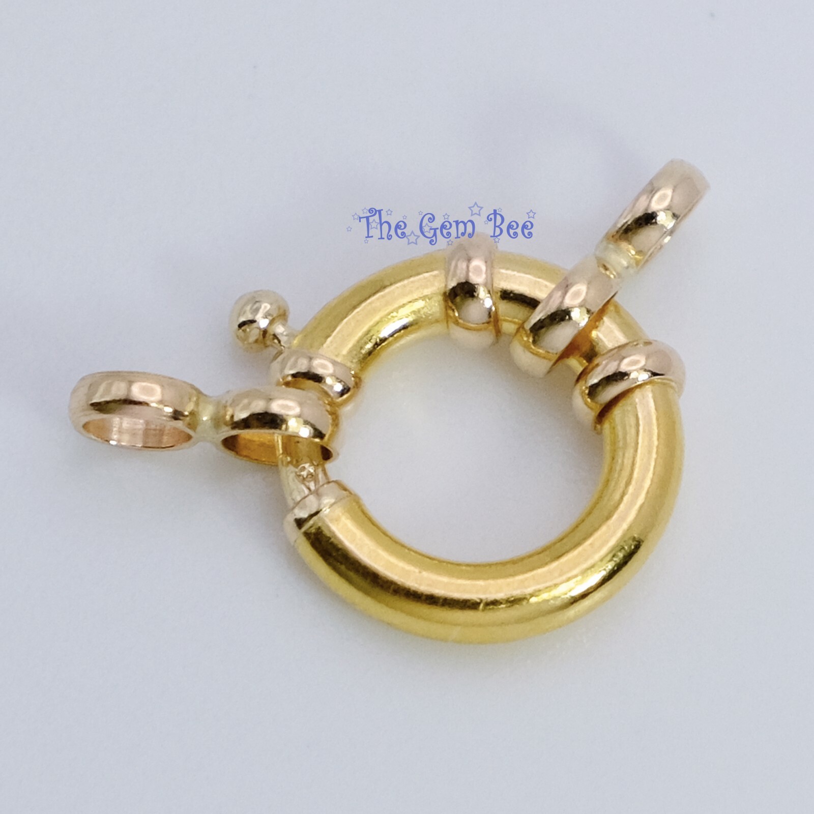 10MM 14k Solid Yellow Gold Designer Italy Spring Bolt Ring Sailor’s Clasp