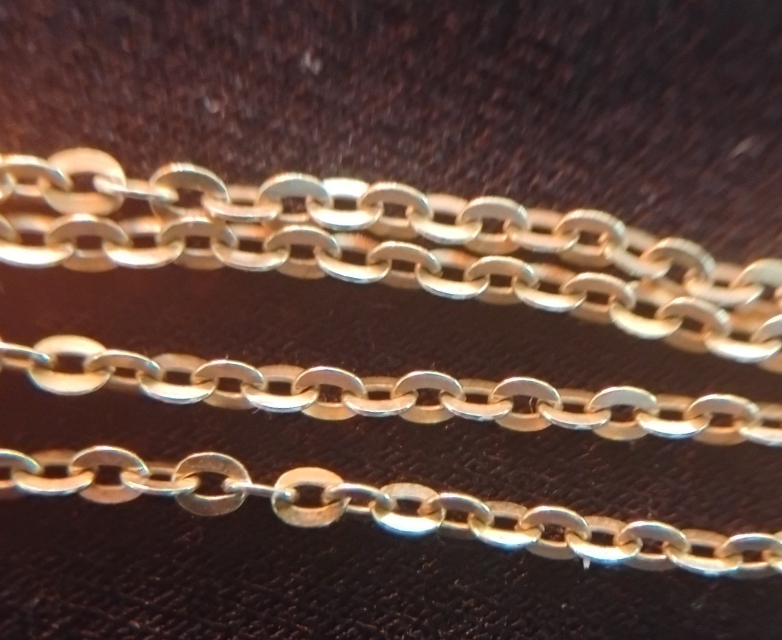 14k Yellow Gold 1.5mm Oval Chain Link Necklace 19″ Vintage UnoAerre Italy 14kt
