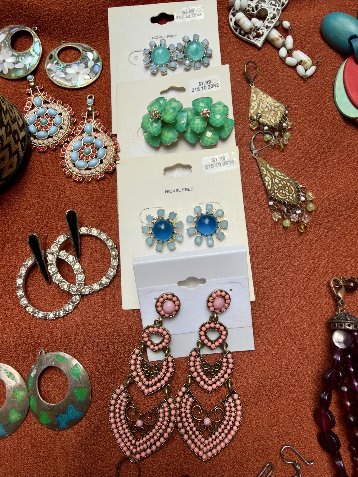 Jewelry NWT & used Earrings pins necklaces most intact, some craft pieces