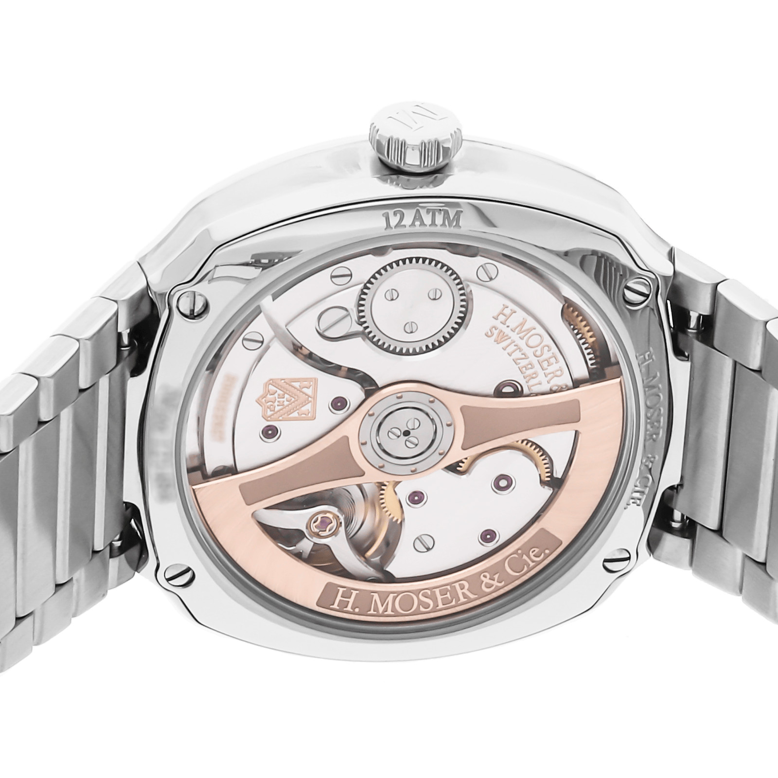 H. Moser & Cie Streamliner Centre Seconds Steel Auto 40mm Green Watch 6201-1200