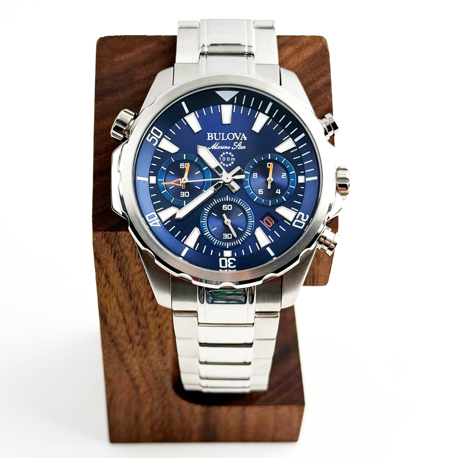 Bulova 96B256 Men’s Marine Star Watch Blue Dial Six-hand Sports Chronograph